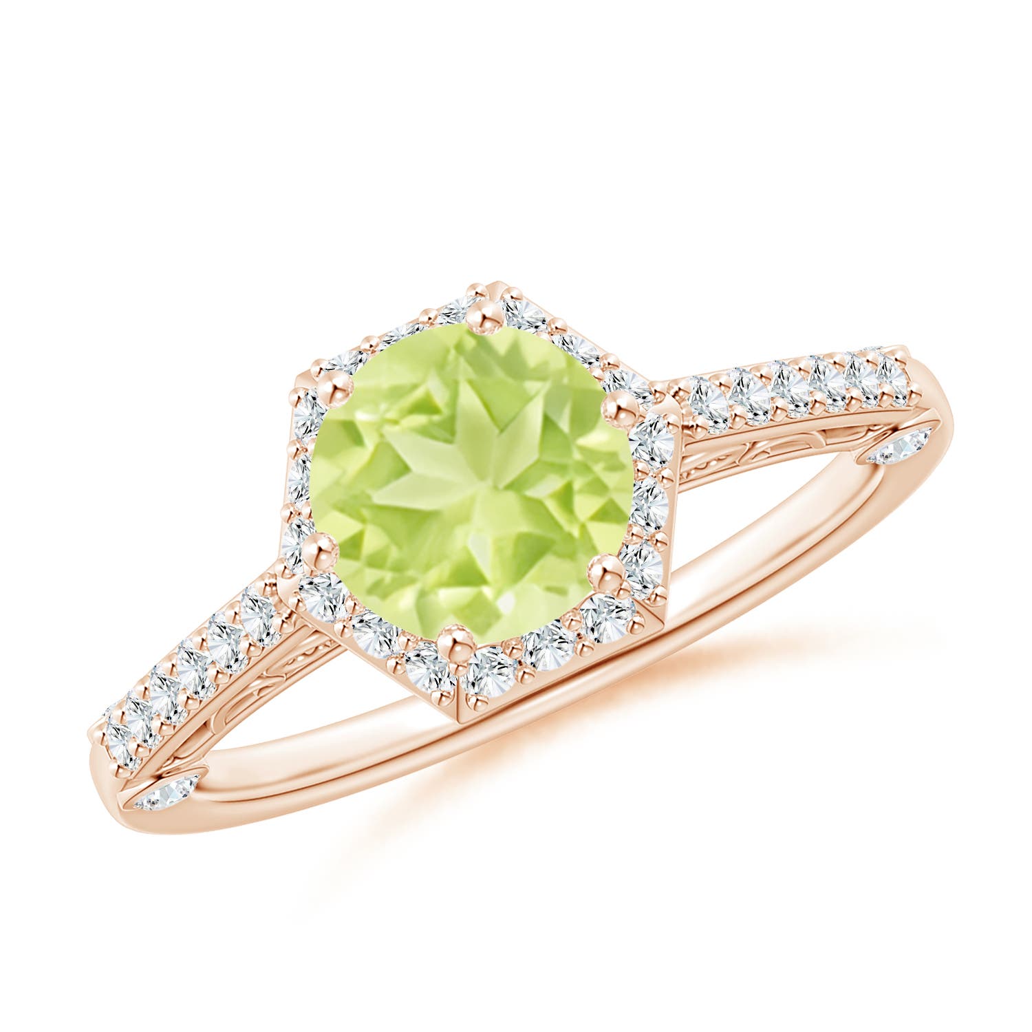 A - Peridot / 1.77 CT / 14 KT Rose Gold