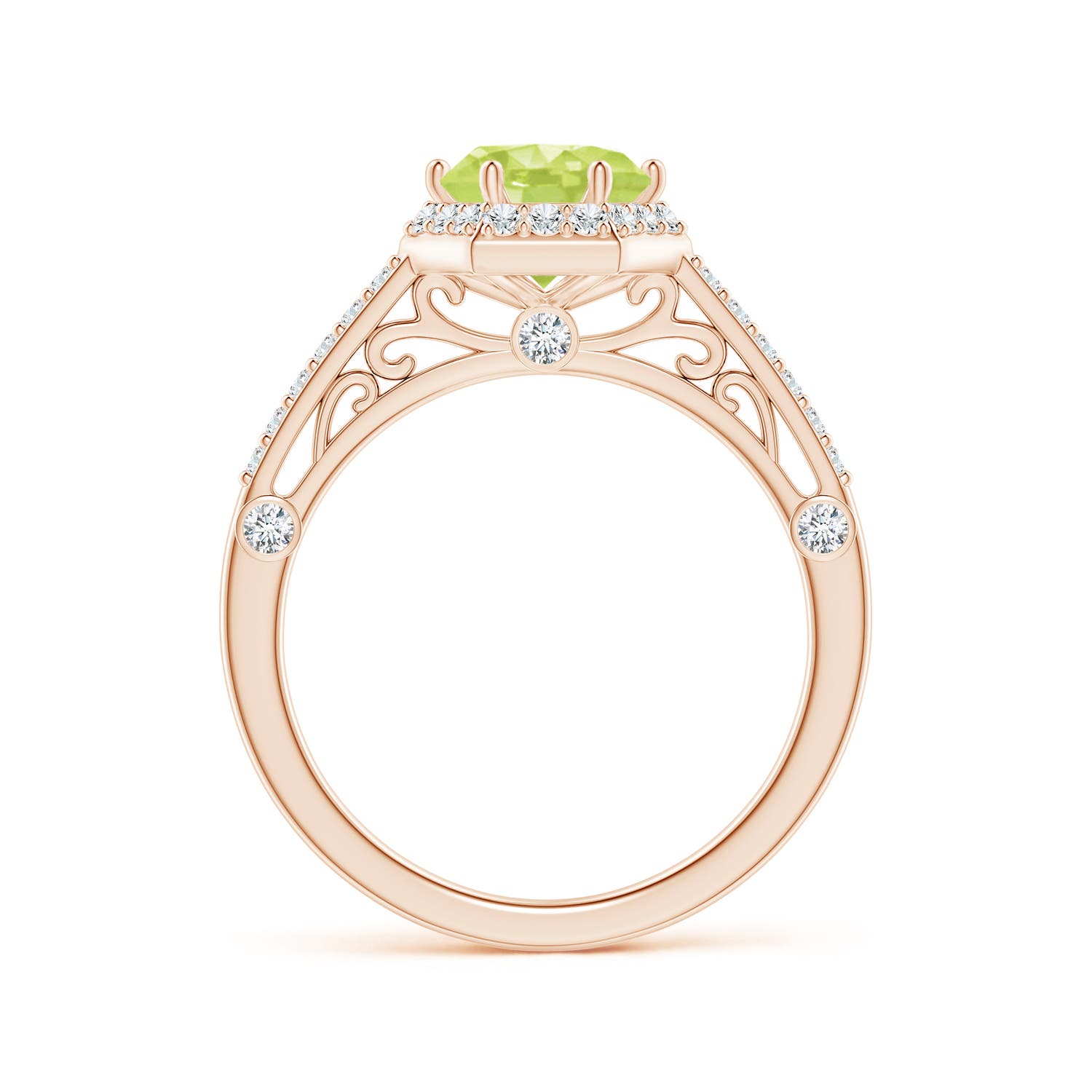 A - Peridot / 1.77 CT / 14 KT Rose Gold