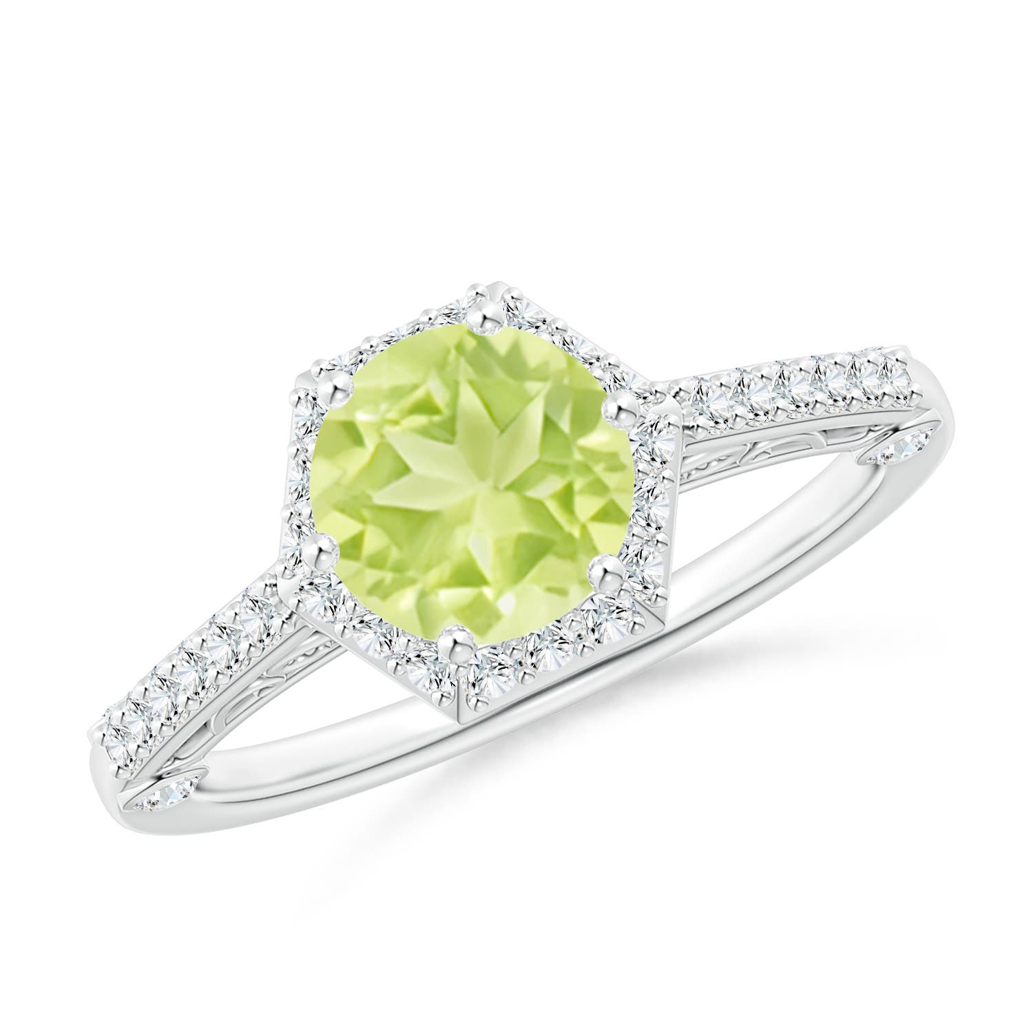 A - Peridot / 1.77 CT / 14 KT White Gold