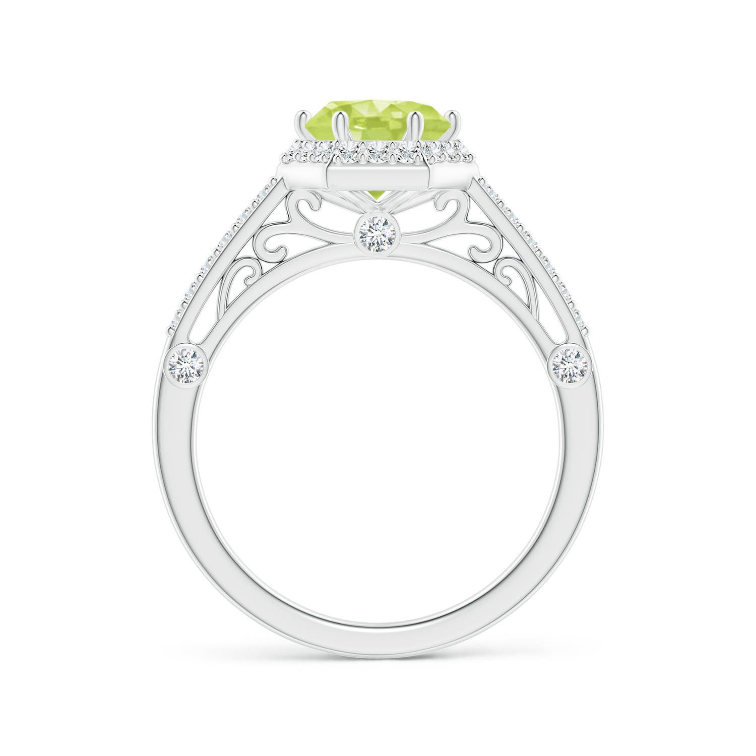 A - Peridot / 1.77 CT / 14 KT White Gold