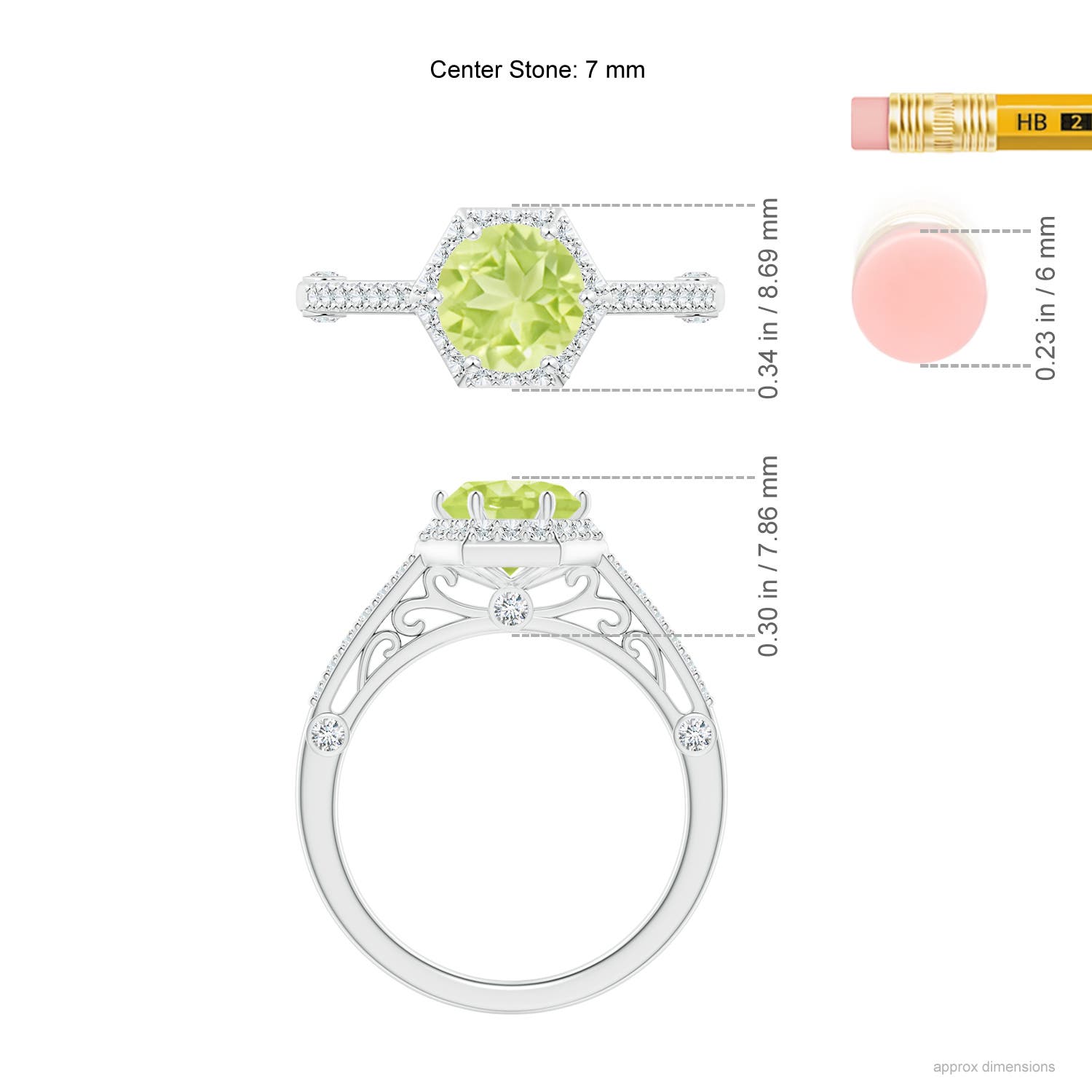 A - Peridot / 1.77 CT / 14 KT White Gold