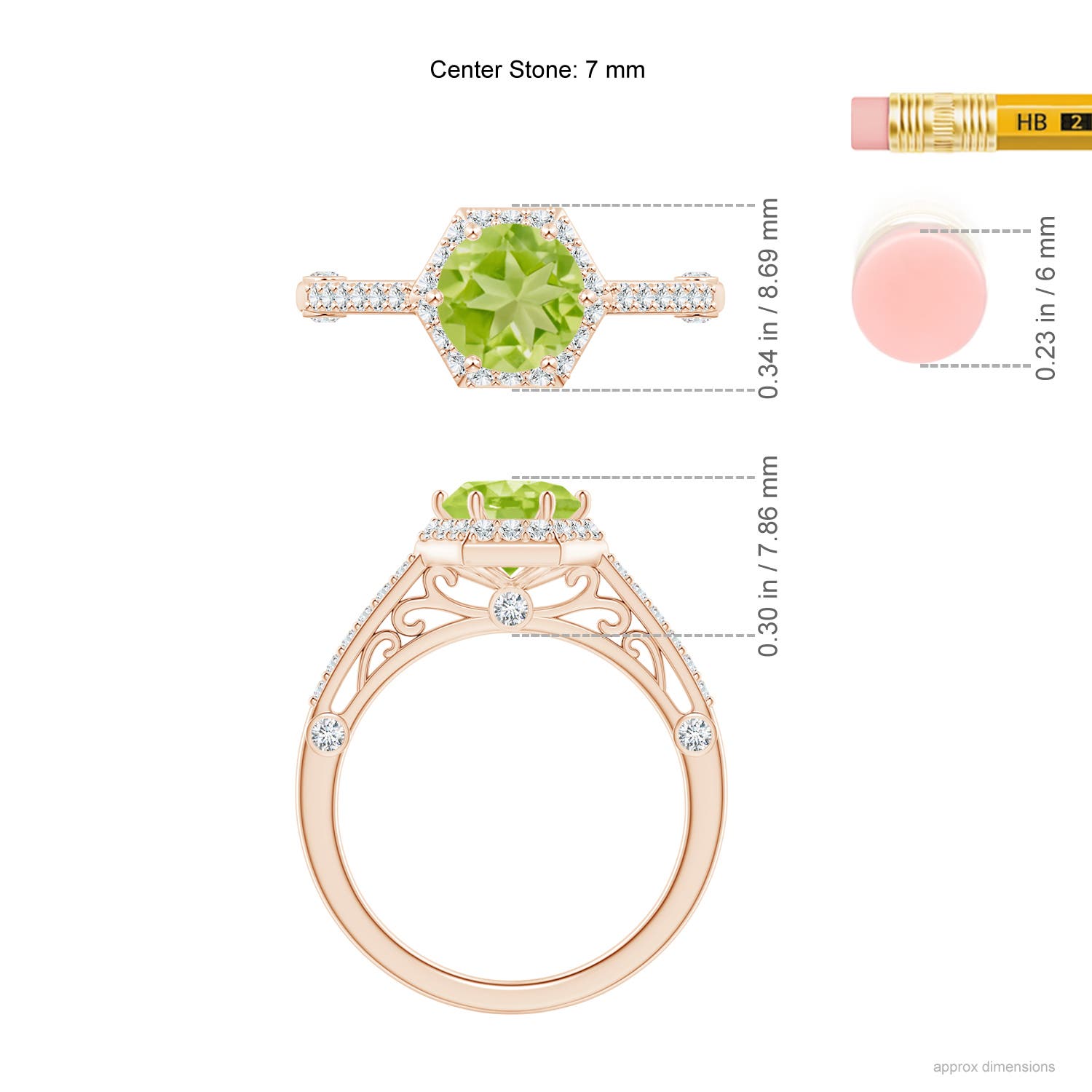 AA - Peridot / 1.77 CT / 14 KT Rose Gold