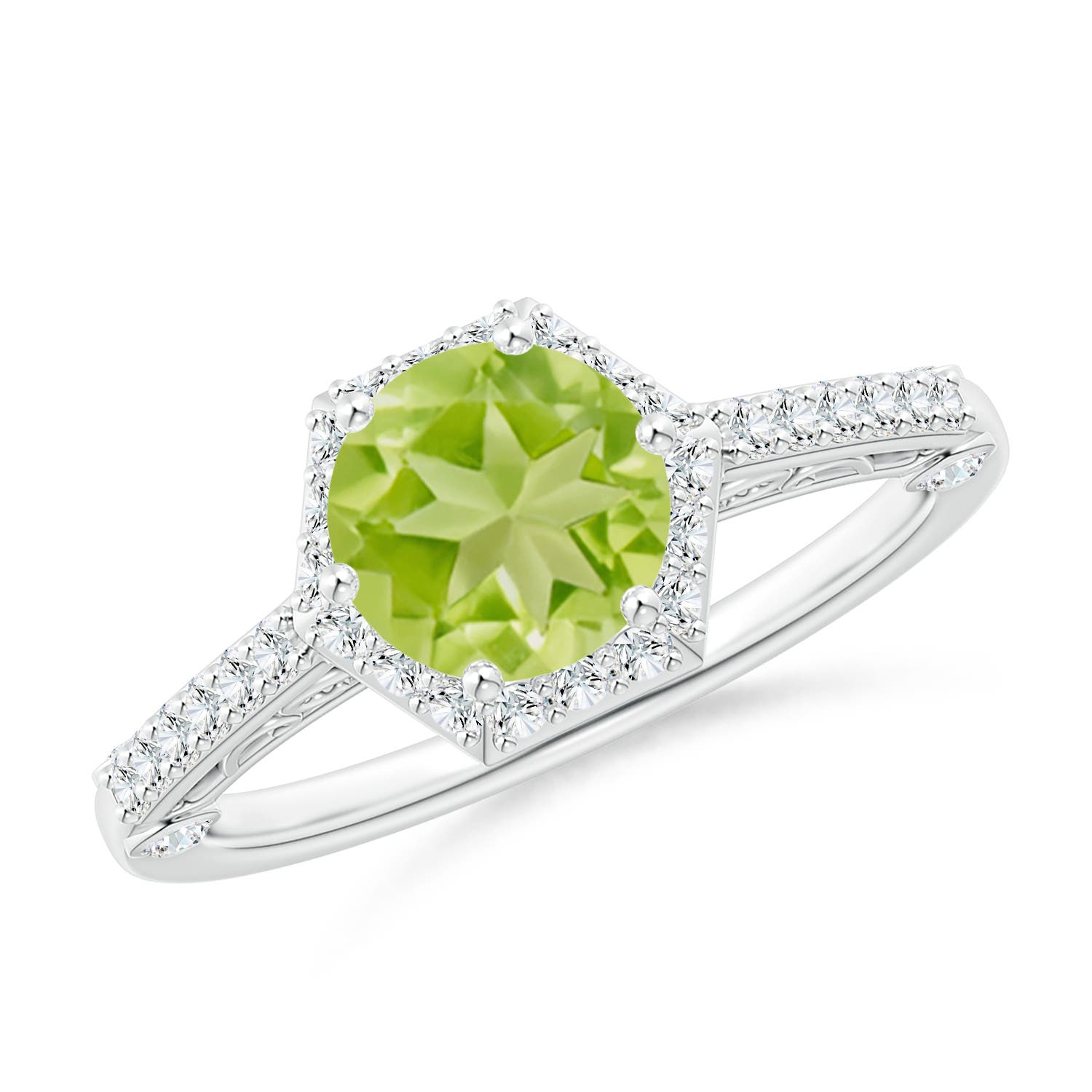 AA - Peridot / 1.77 CT / 14 KT White Gold