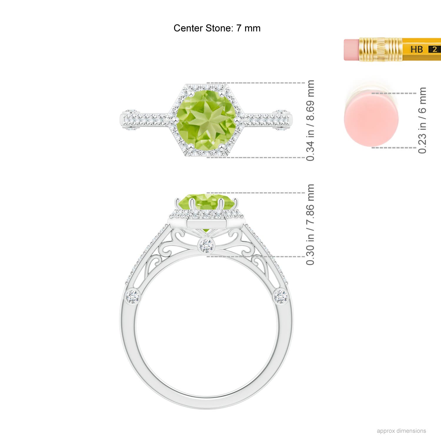 AA - Peridot / 1.77 CT / 14 KT White Gold