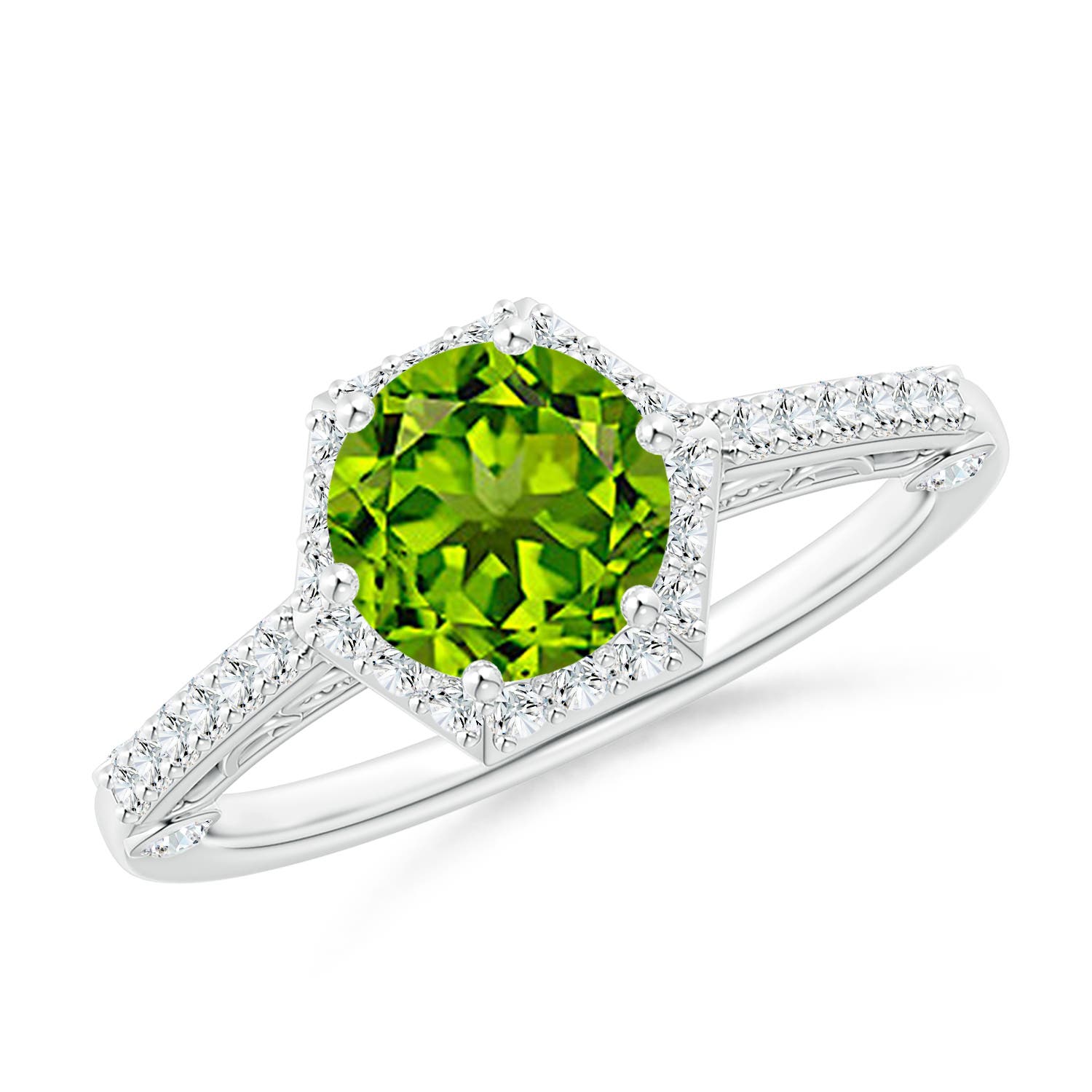 AAAA - Peridot / 1.77 CT / 14 KT White Gold