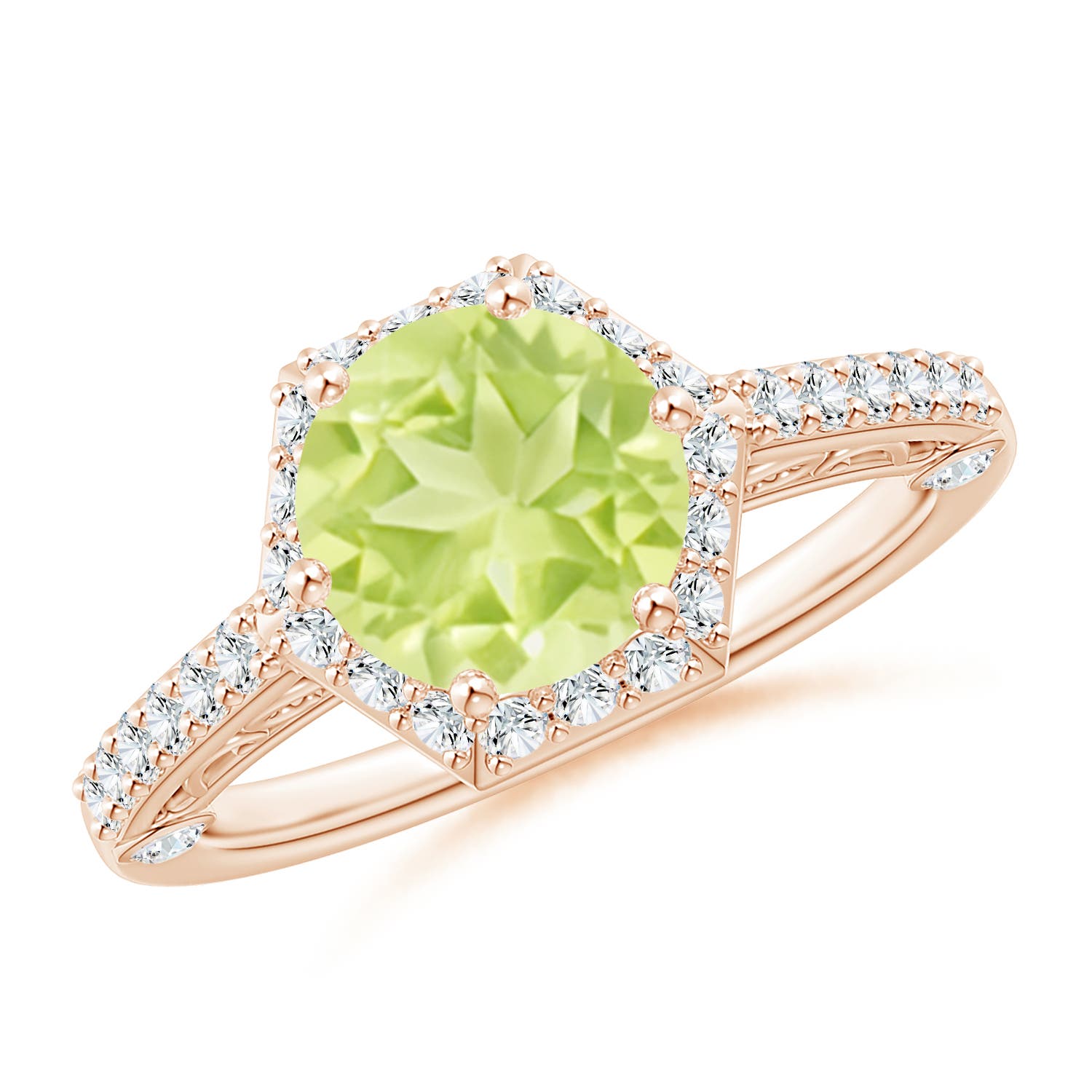 A - Peridot / 2.44 CT / 14 KT Rose Gold