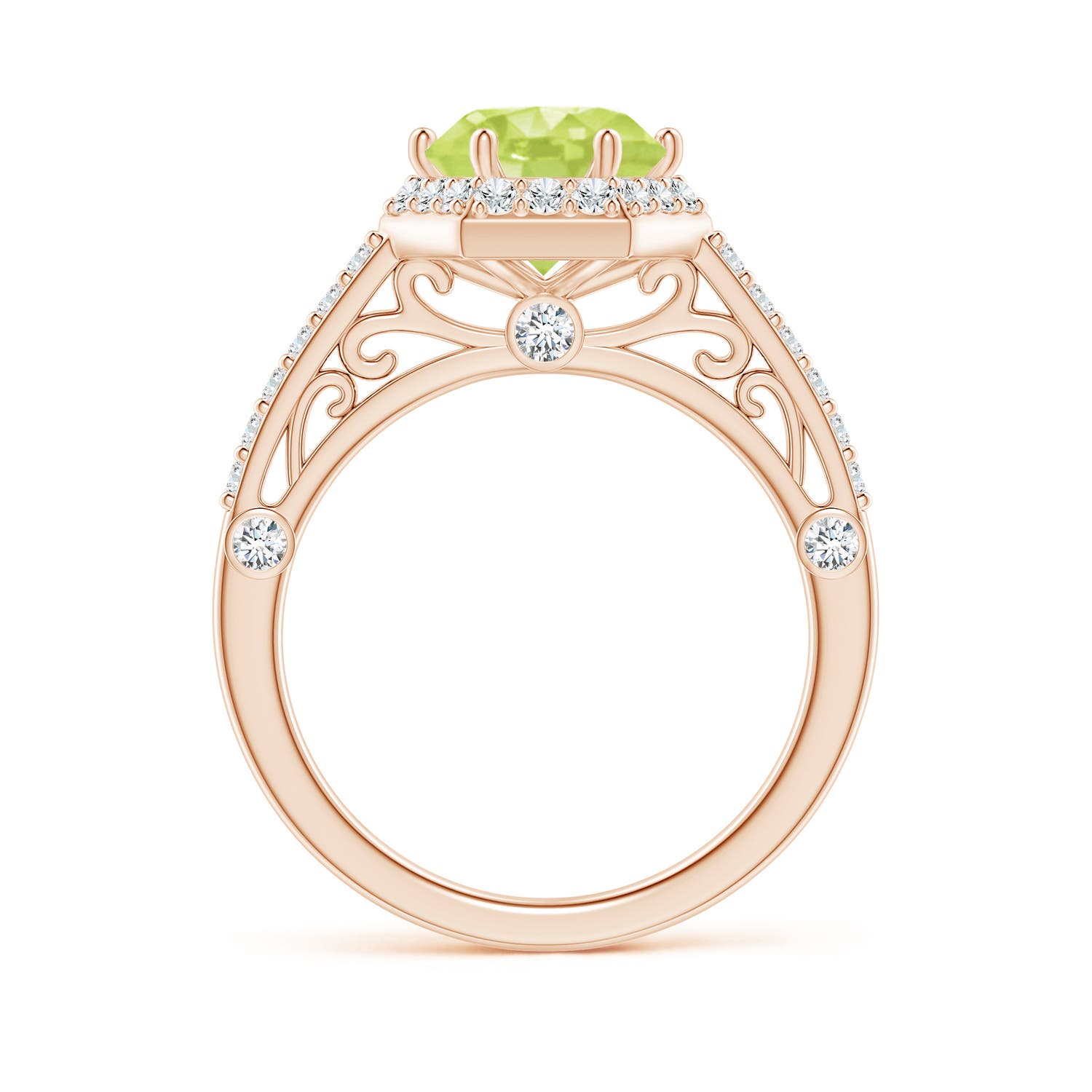 A - Peridot / 2.44 CT / 14 KT Rose Gold