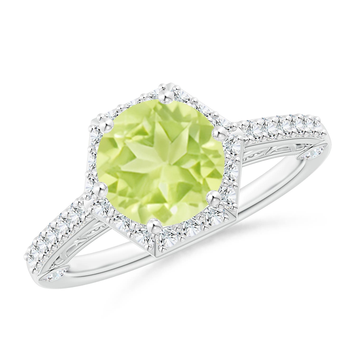 A - Peridot / 2.44 CT / 14 KT White Gold