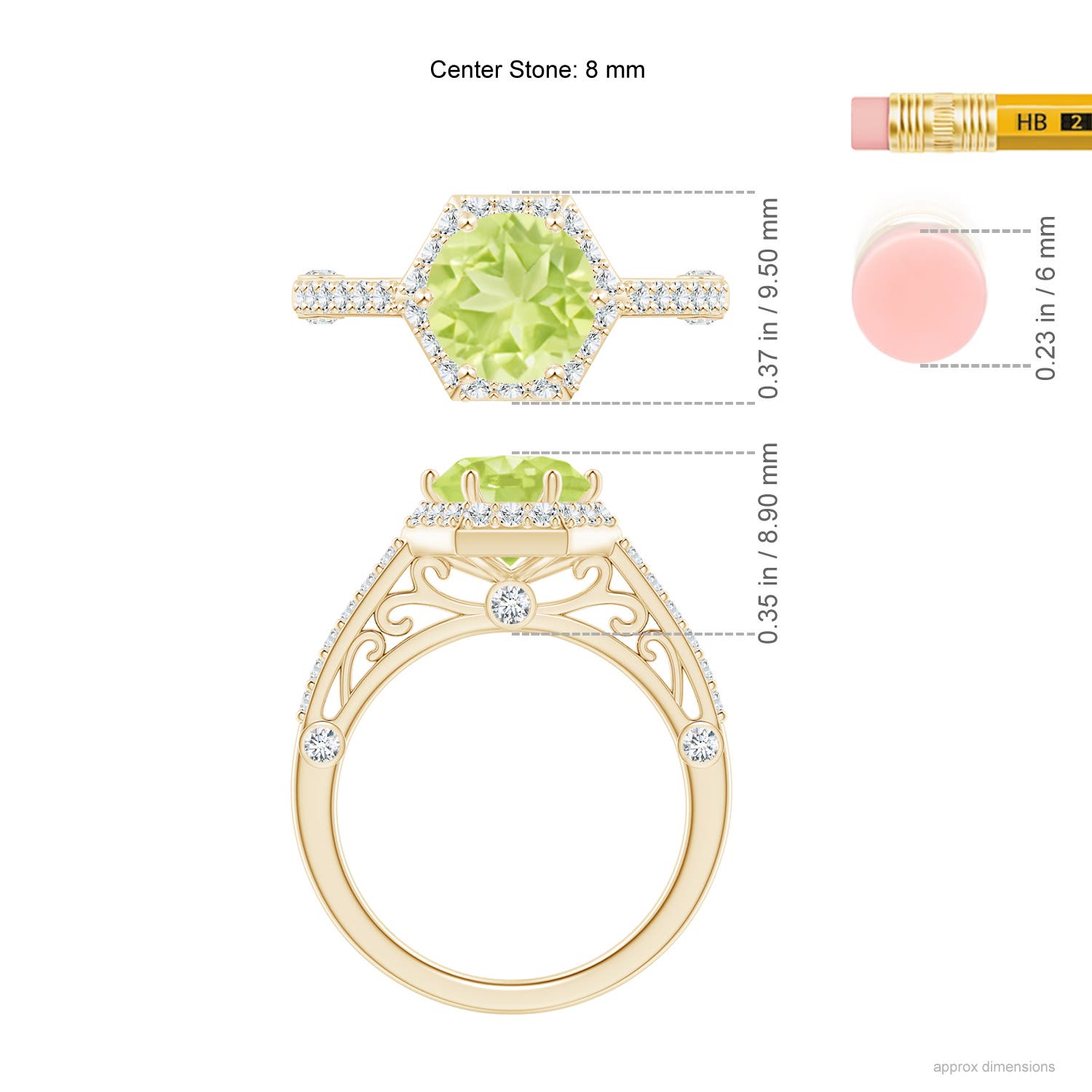 A - Peridot / 2.44 CT / 14 KT Yellow Gold