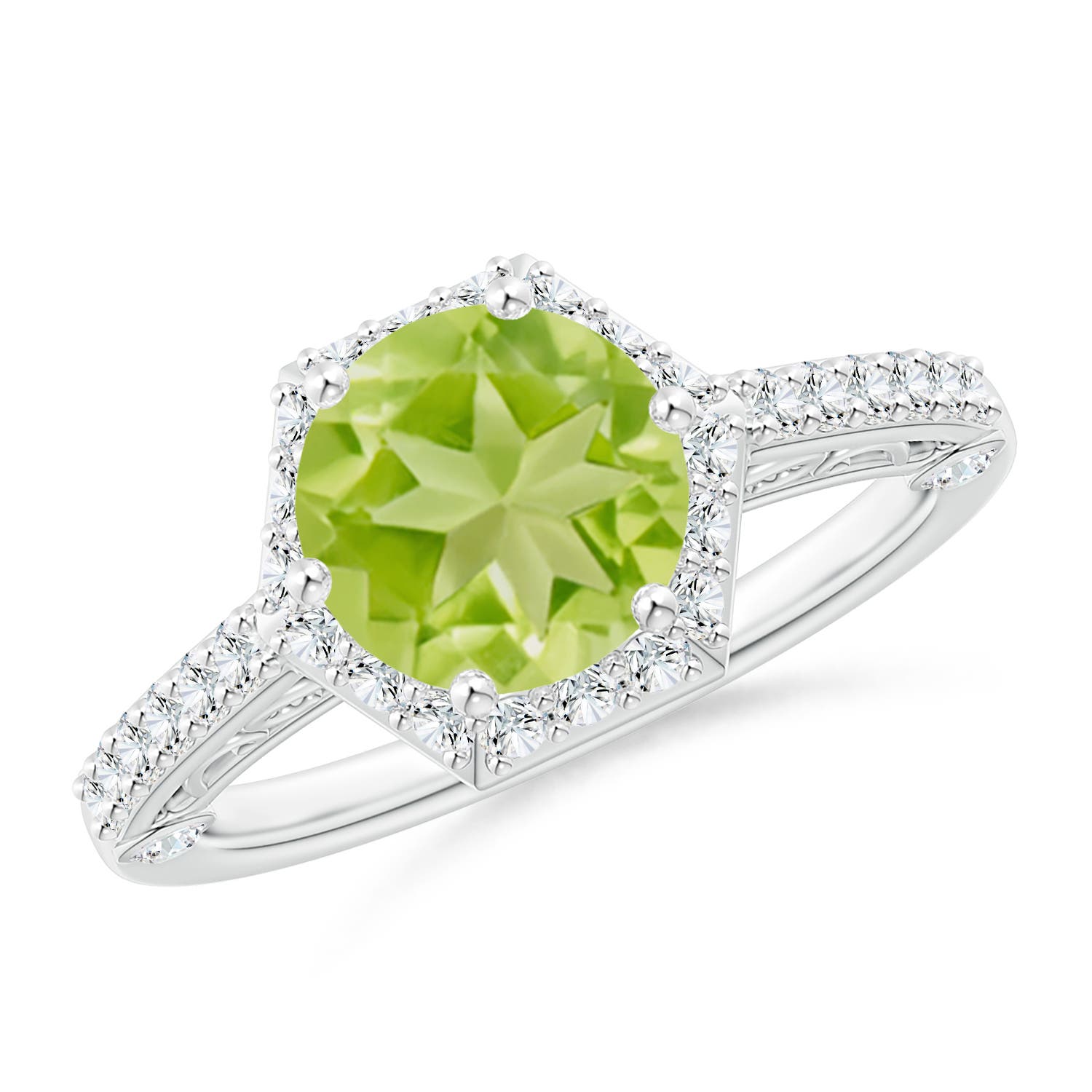 AA - Peridot / 2.44 CT / 14 KT White Gold