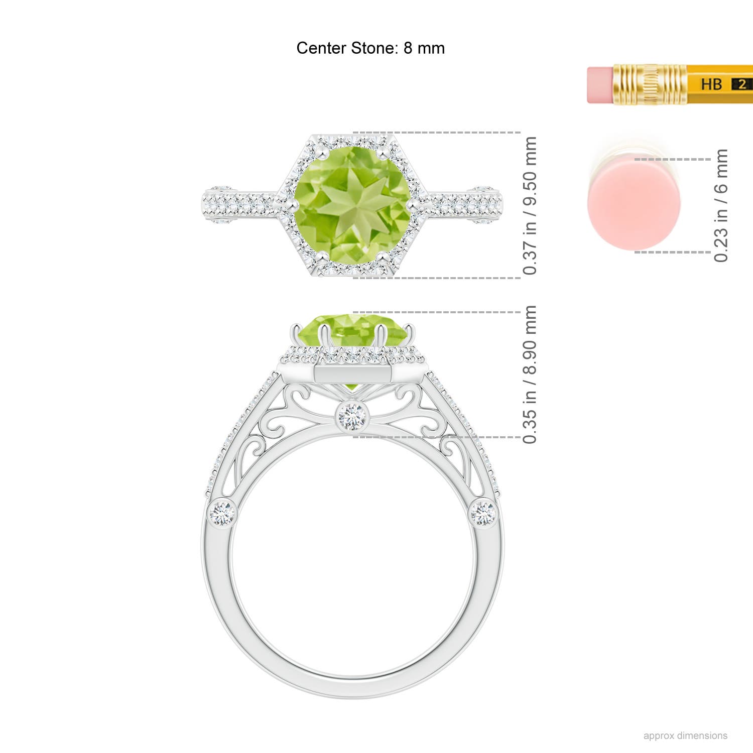 AA - Peridot / 2.44 CT / 14 KT White Gold