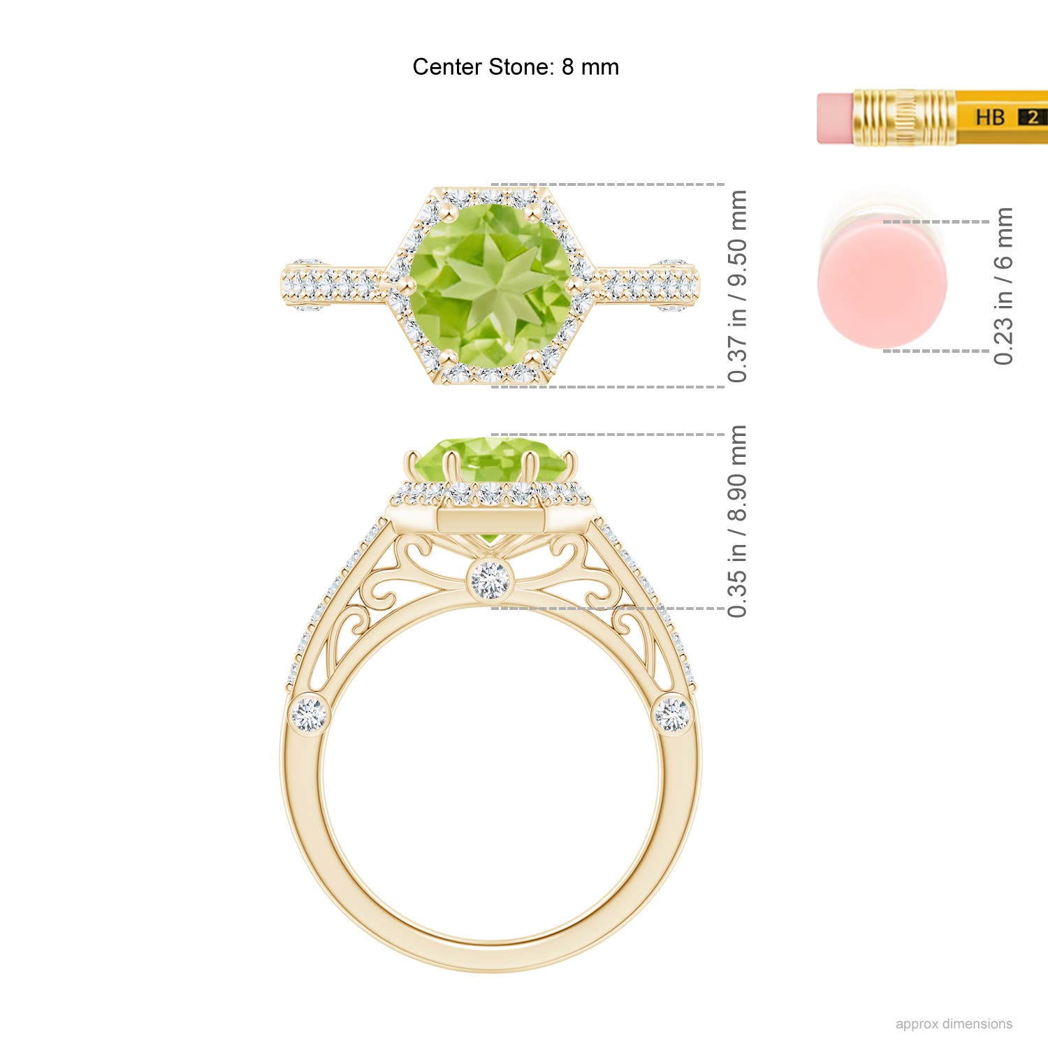 AA - Peridot / 2.44 CT / 14 KT Yellow Gold