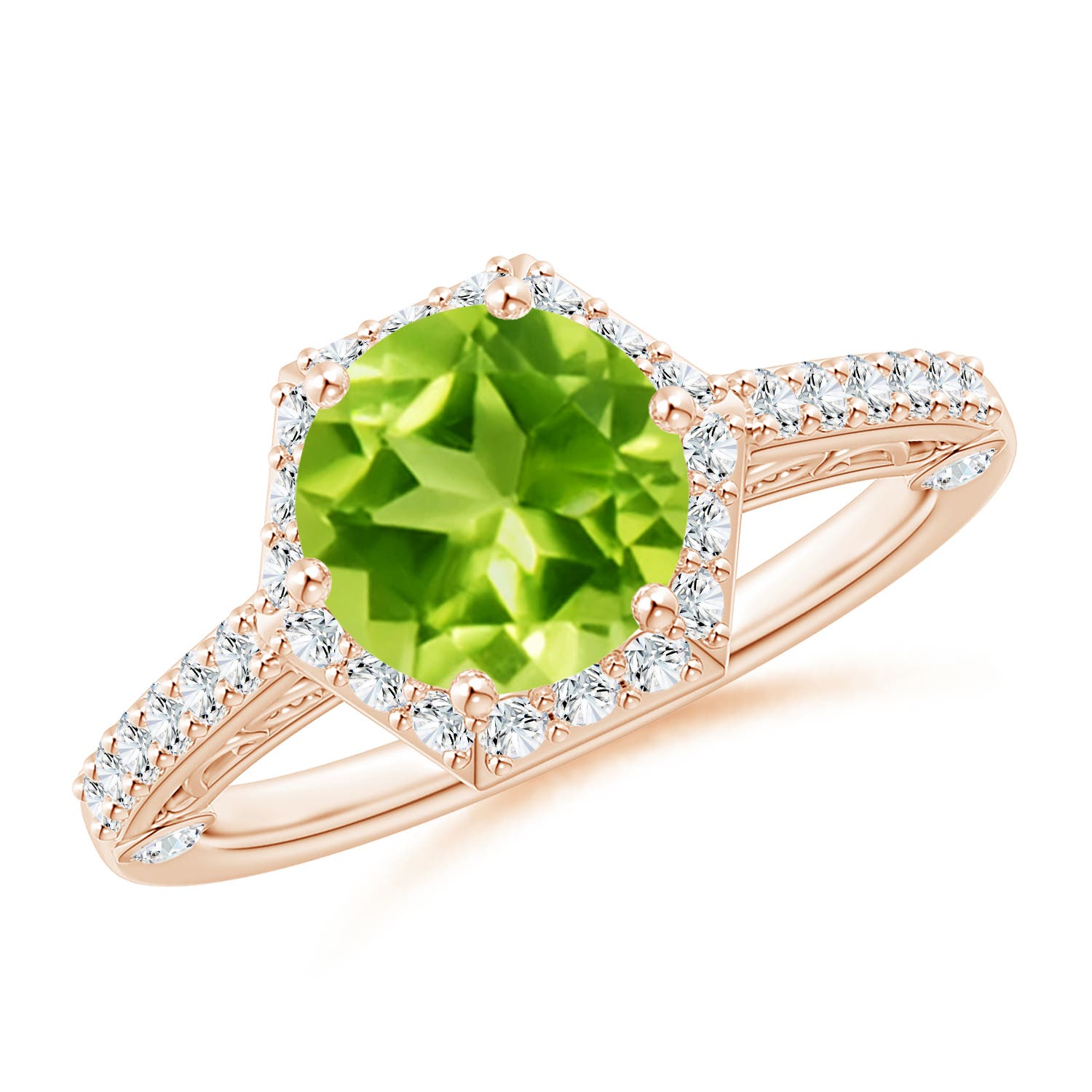 AAA - Peridot / 2.44 CT / 14 KT Rose Gold