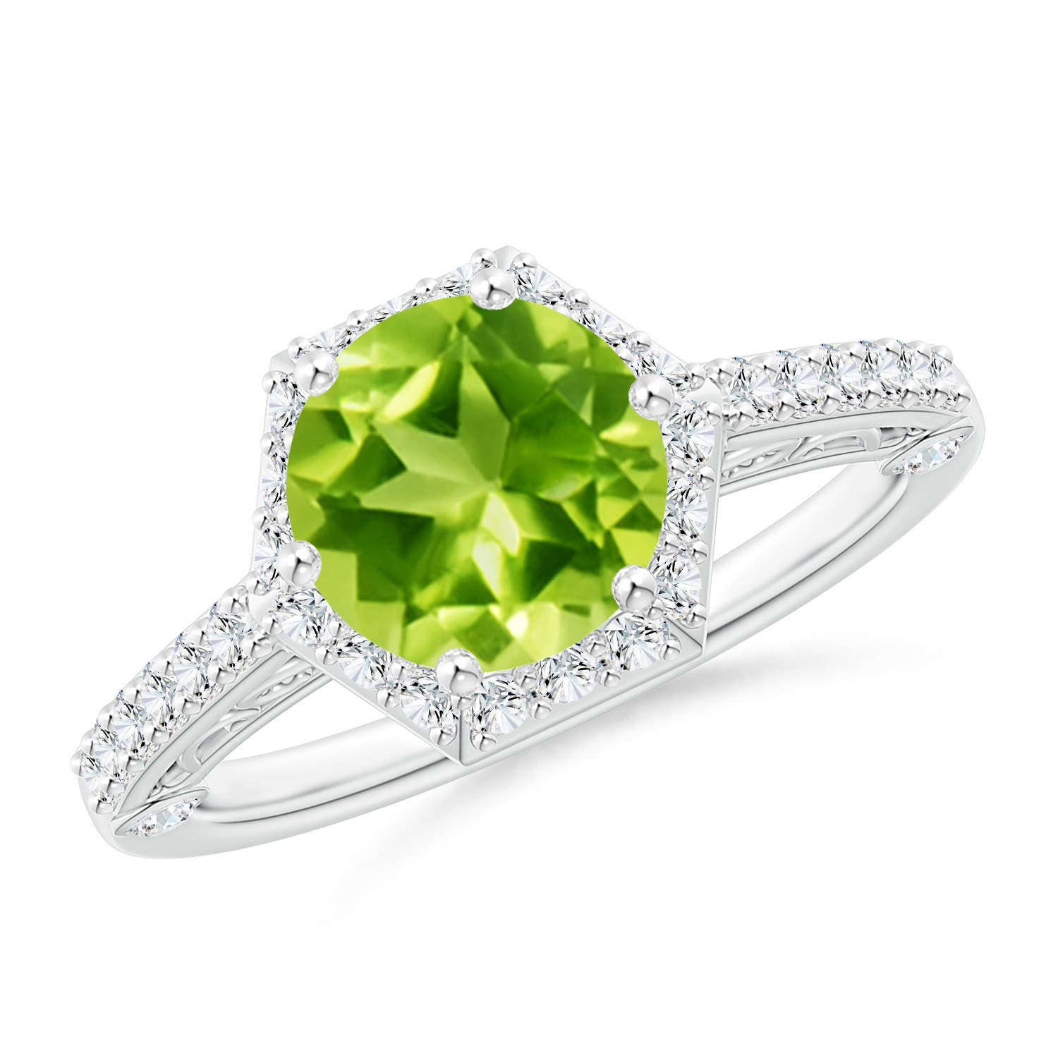 AAA - Peridot / 2.44 CT / 14 KT White Gold