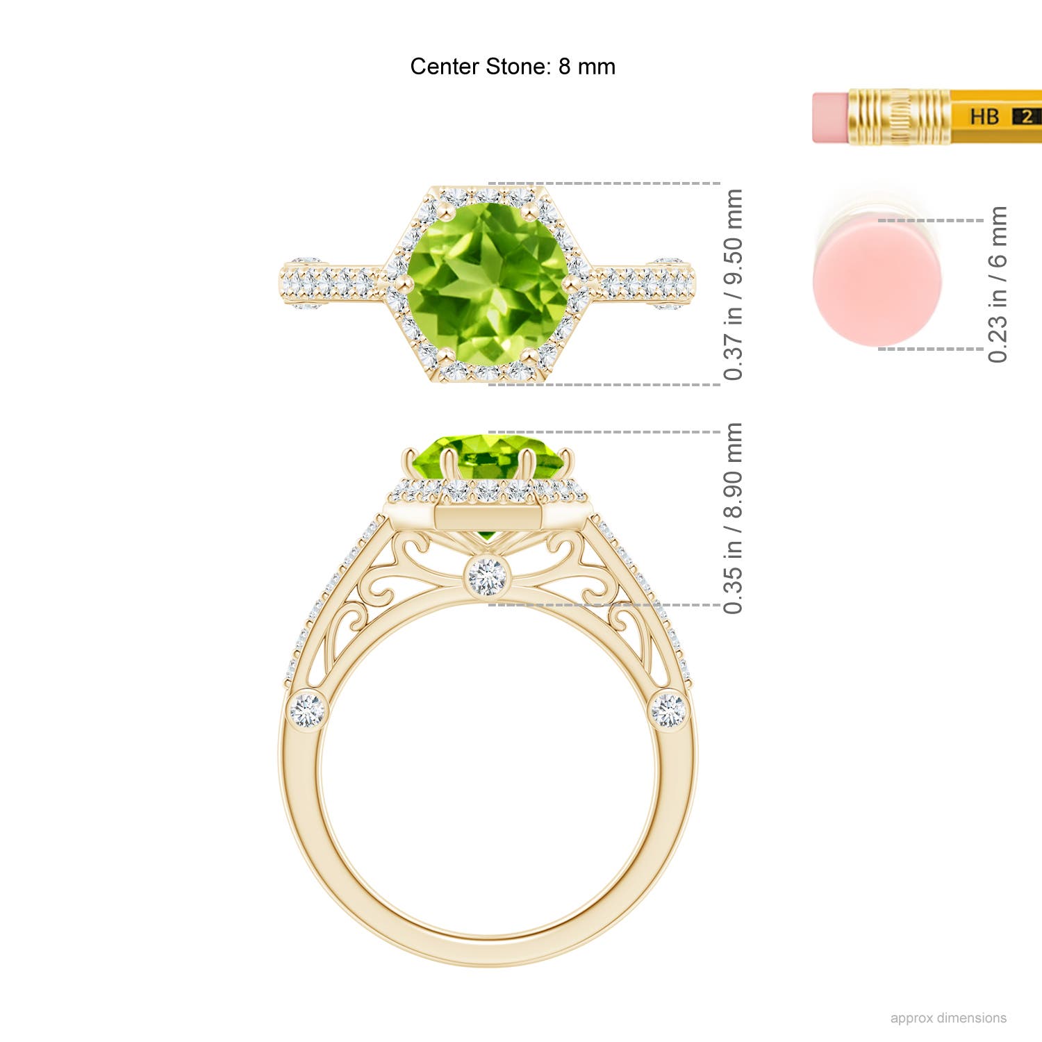 AAA - Peridot / 2.44 CT / 14 KT Yellow Gold