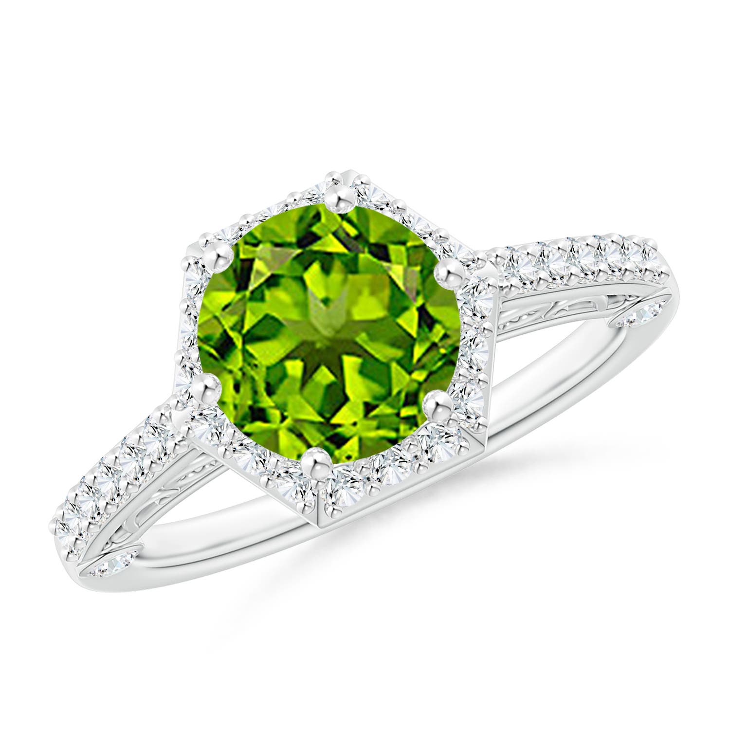 AAAA - Peridot / 2.44 CT / 14 KT White Gold