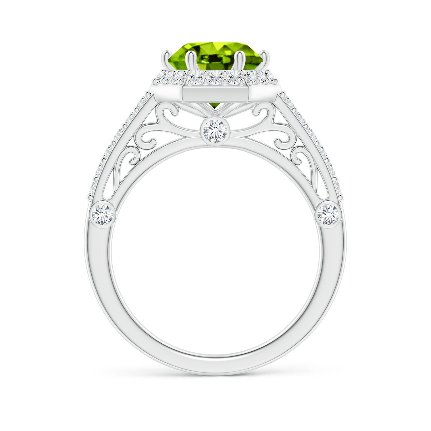 AAAA - Peridot / 2.44 CT / 14 KT White Gold