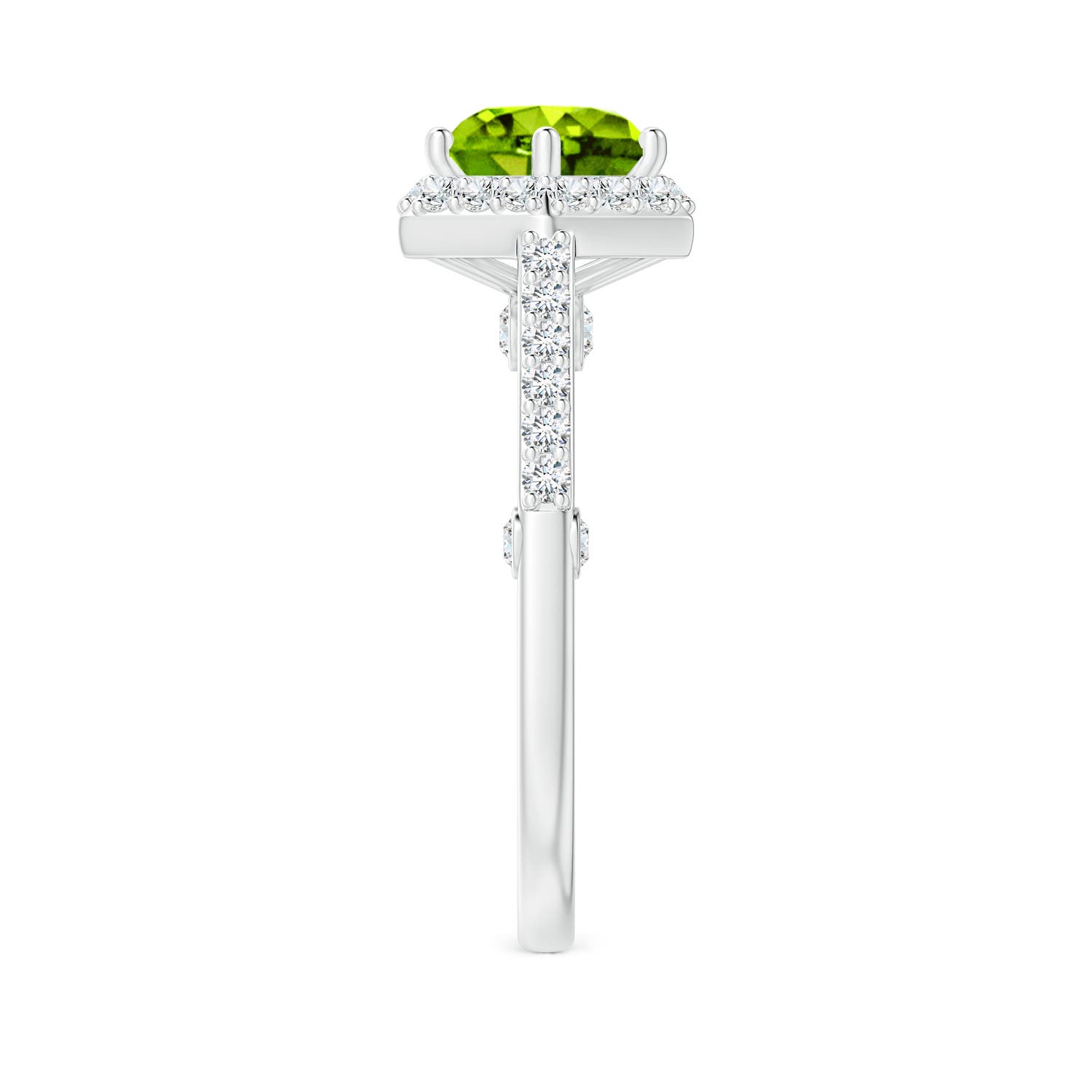 AAAA - Peridot / 2.44 CT / 14 KT White Gold