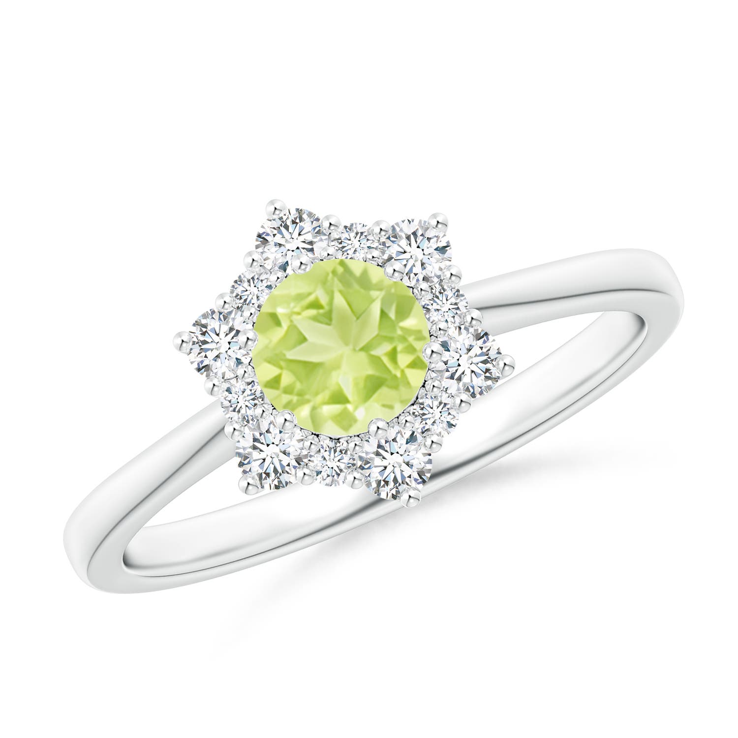 A - Peridot / 0.83 CT / 14 KT White Gold