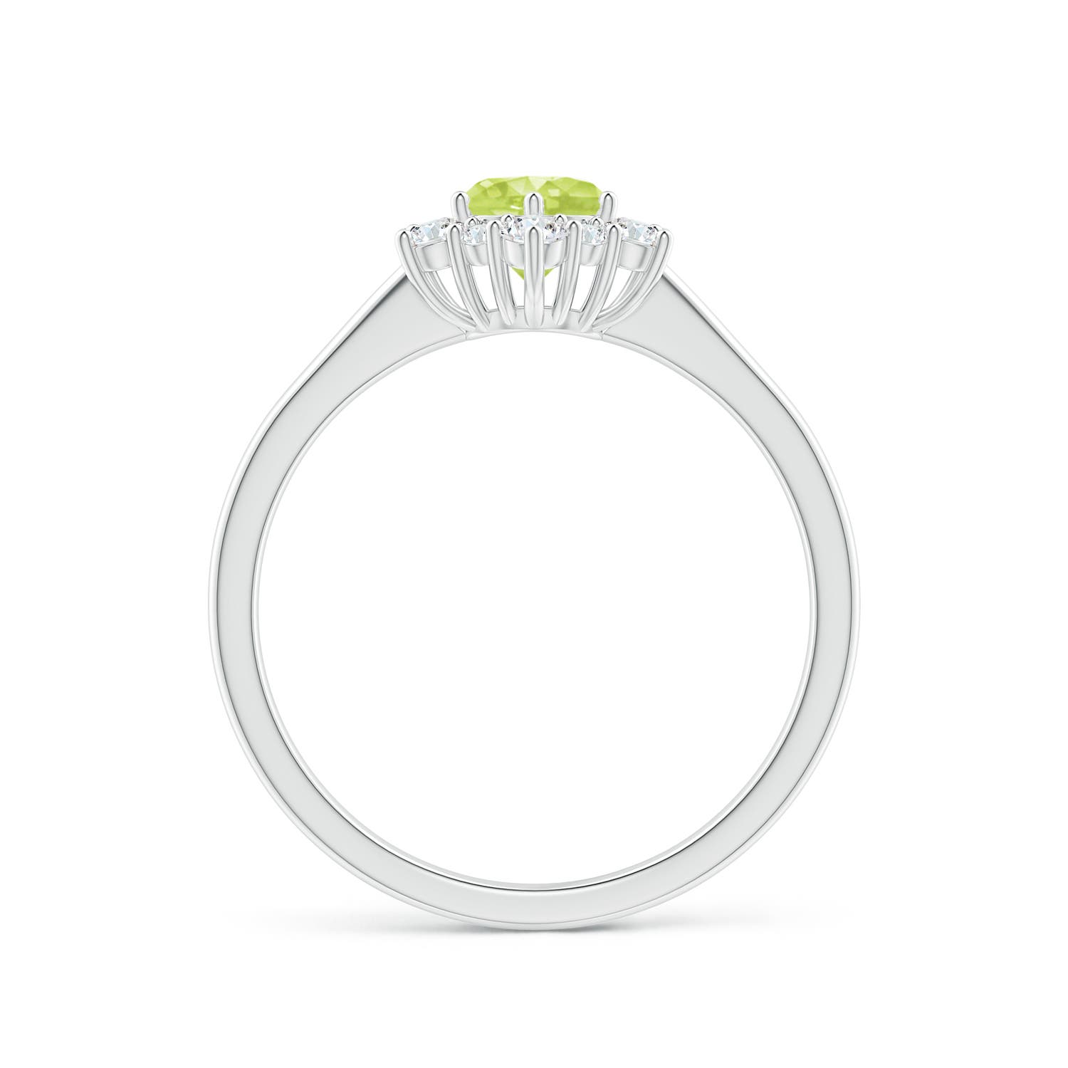 A - Peridot / 0.83 CT / 14 KT White Gold