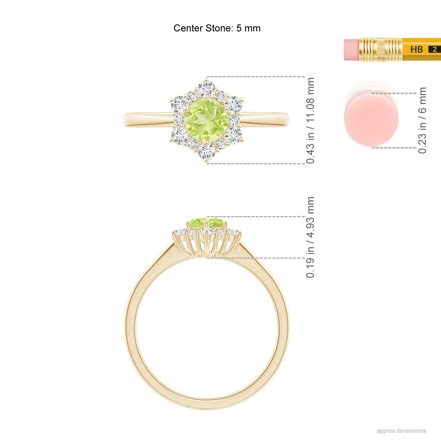 A - Peridot / 0.83 CT / 14 KT Yellow Gold