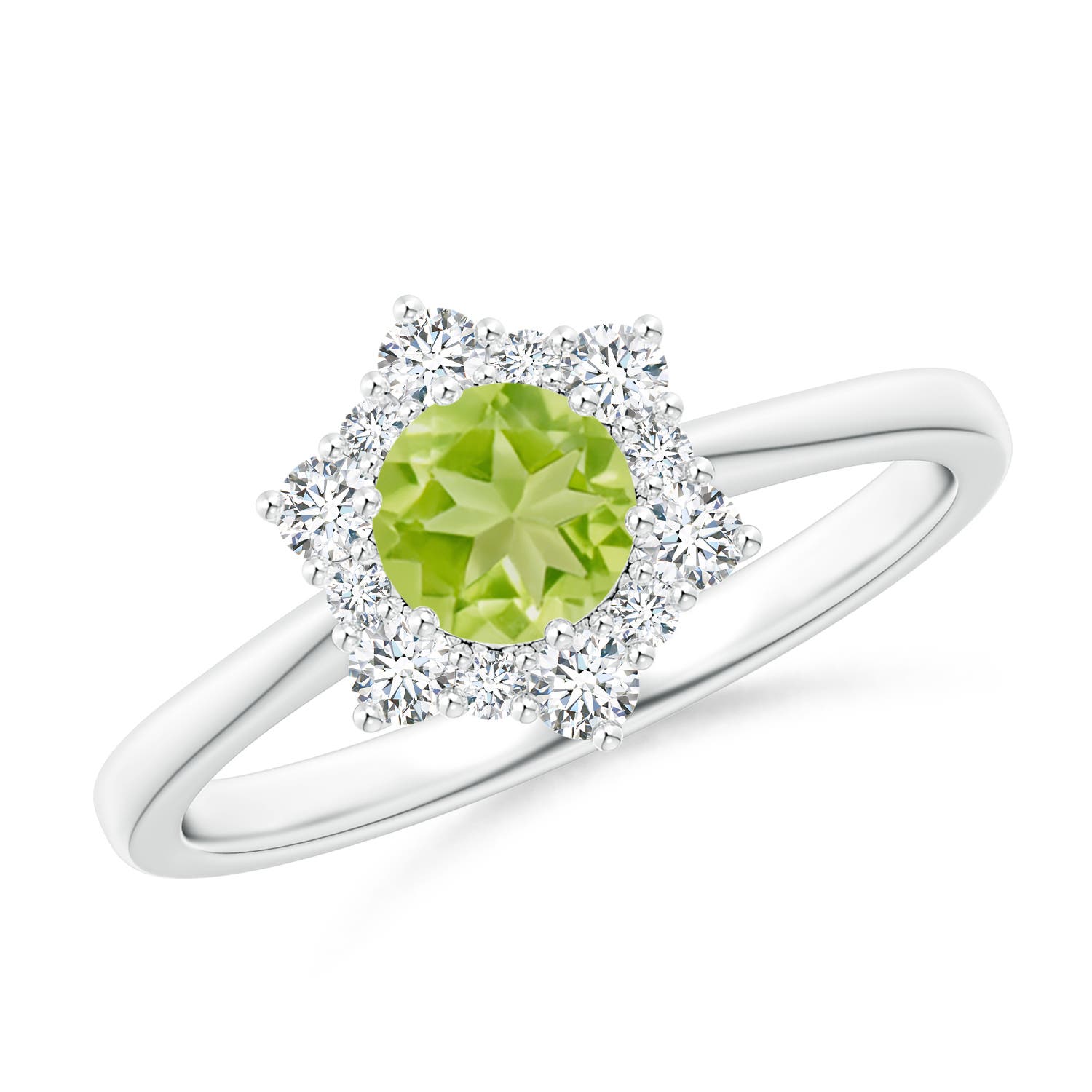 AA - Peridot / 0.83 CT / 14 KT White Gold