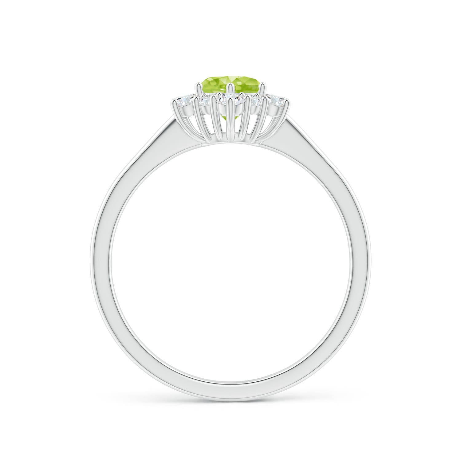 AA - Peridot / 0.83 CT / 14 KT White Gold