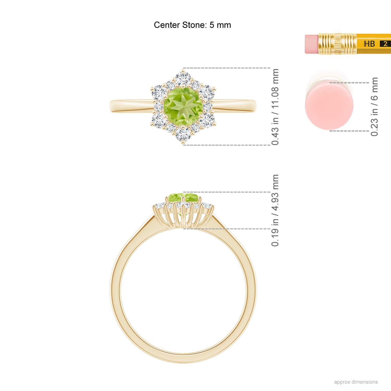 AA - Peridot / 0.83 CT / 14 KT Yellow Gold