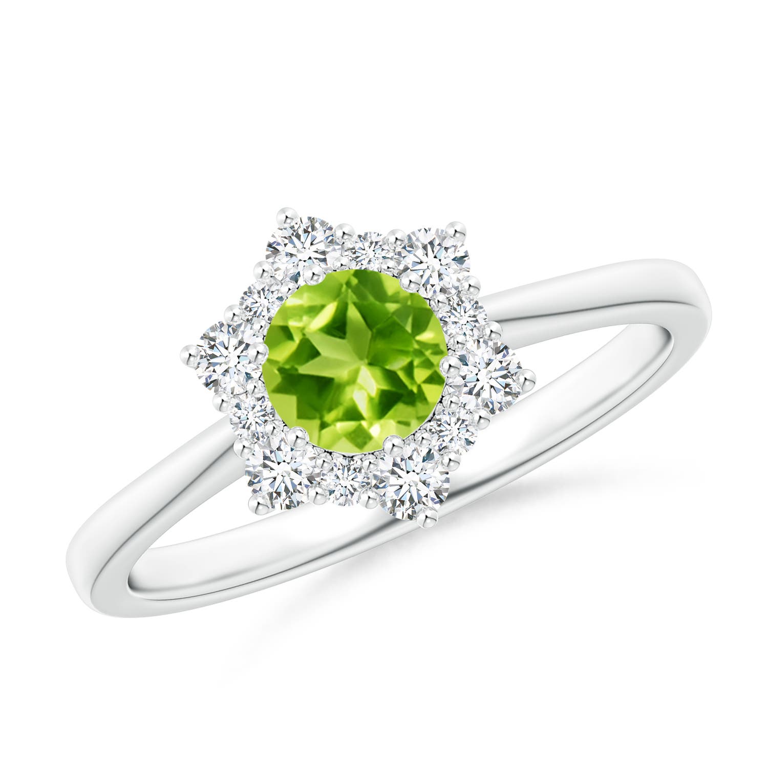 AAA - Peridot / 0.83 CT / 14 KT White Gold