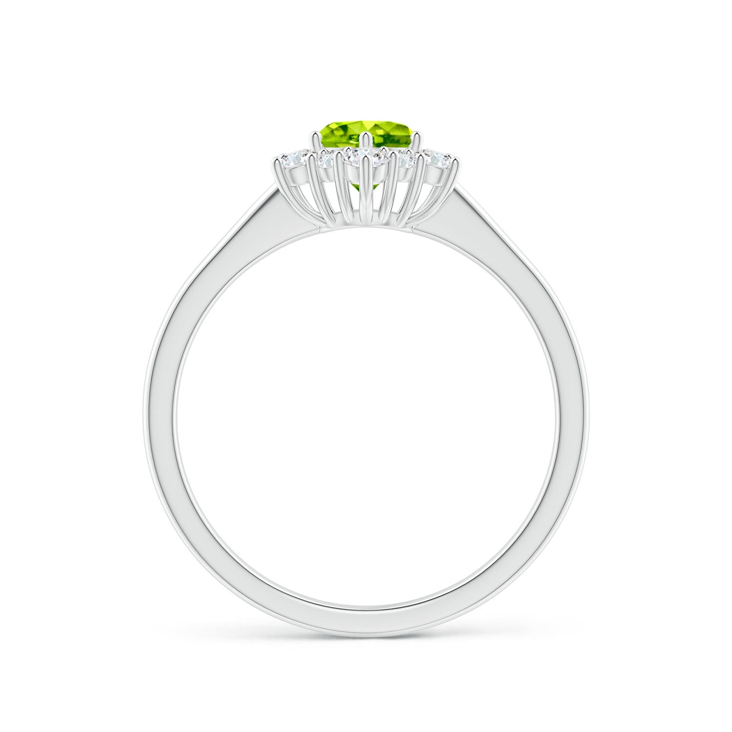 AAA - Peridot / 0.83 CT / 14 KT White Gold