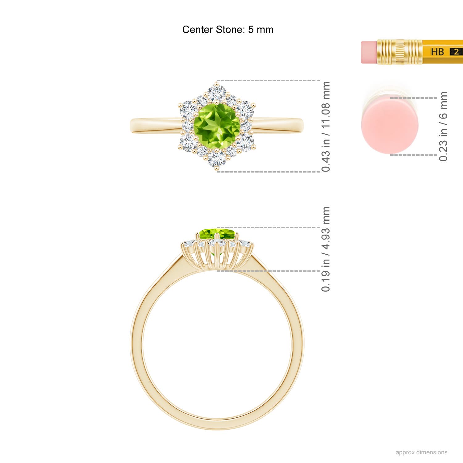 AAA - Peridot / 0.83 CT / 14 KT Yellow Gold