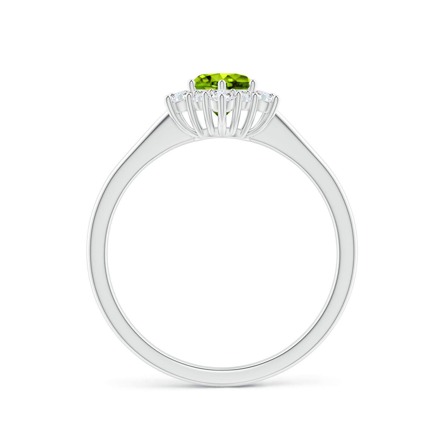 AAAA - Peridot / 0.83 CT / 14 KT White Gold