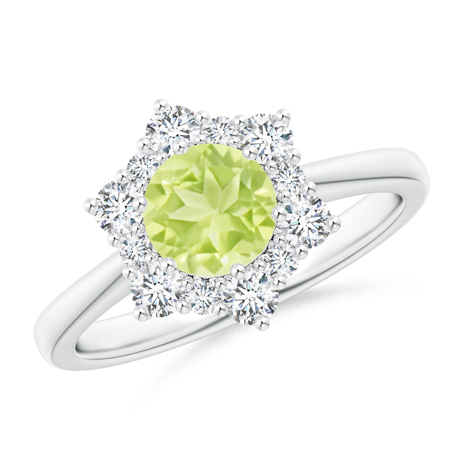 A - Peridot / 1.47 CT / 14 KT White Gold