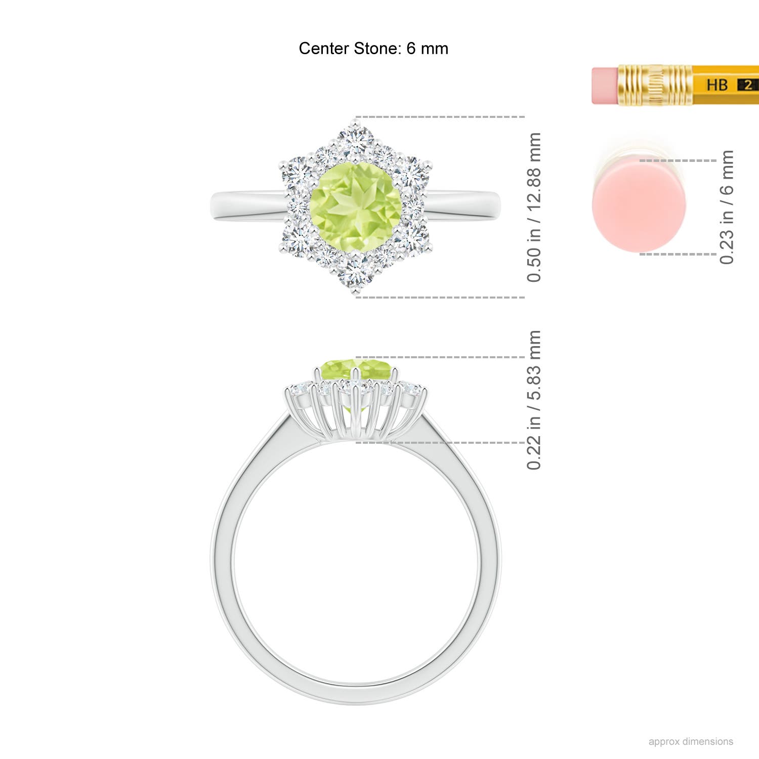 A - Peridot / 1.47 CT / 14 KT White Gold