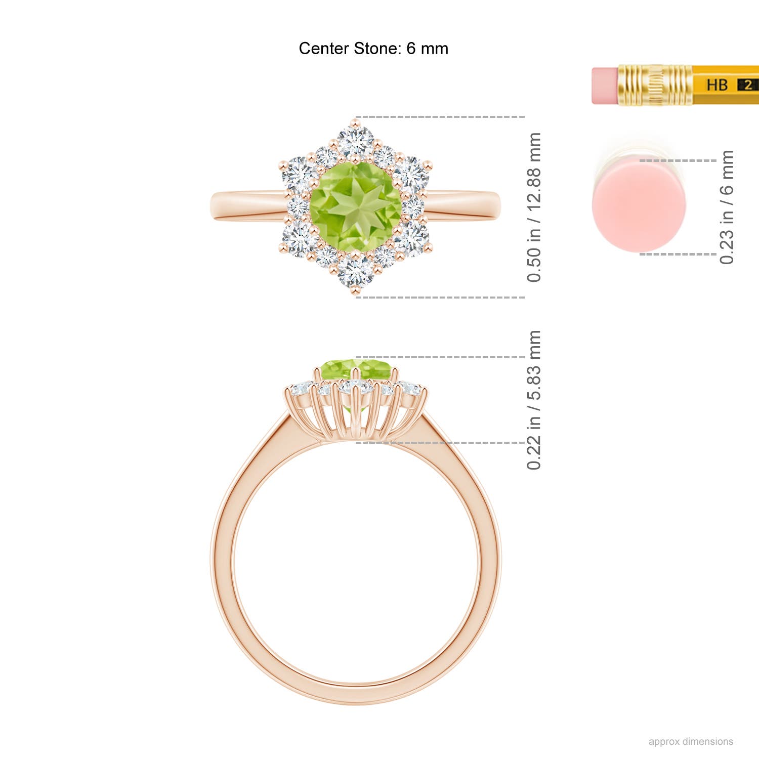 AA - Peridot / 1.47 CT / 14 KT Rose Gold