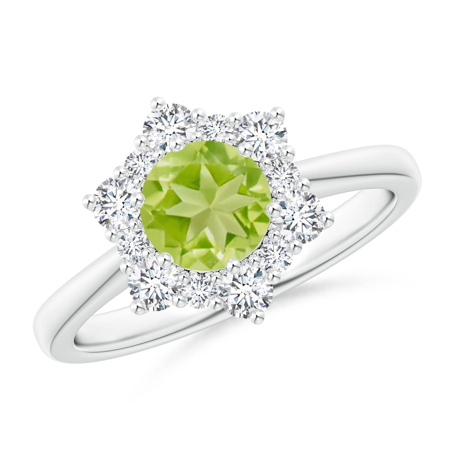 AA - Peridot / 1.47 CT / 14 KT White Gold