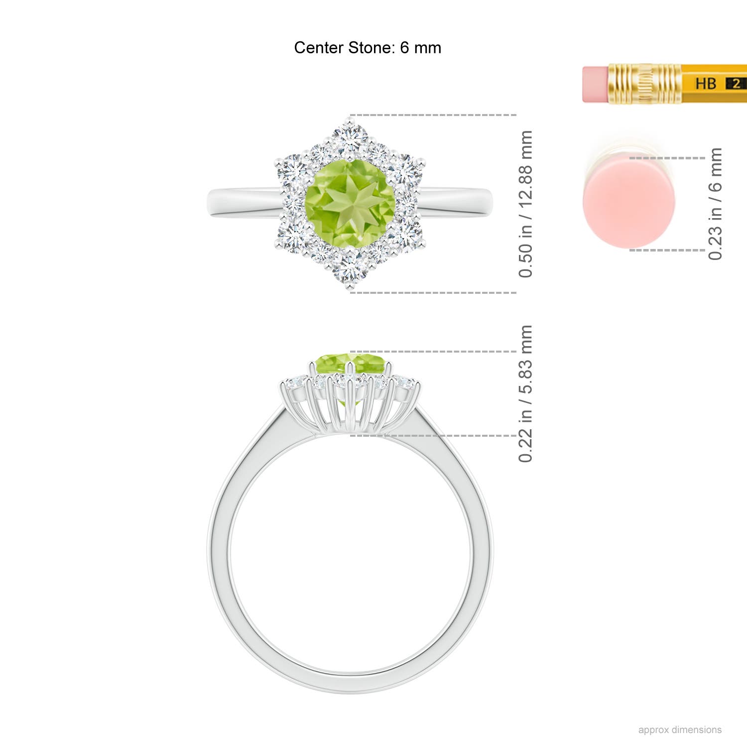 AA - Peridot / 1.47 CT / 14 KT White Gold