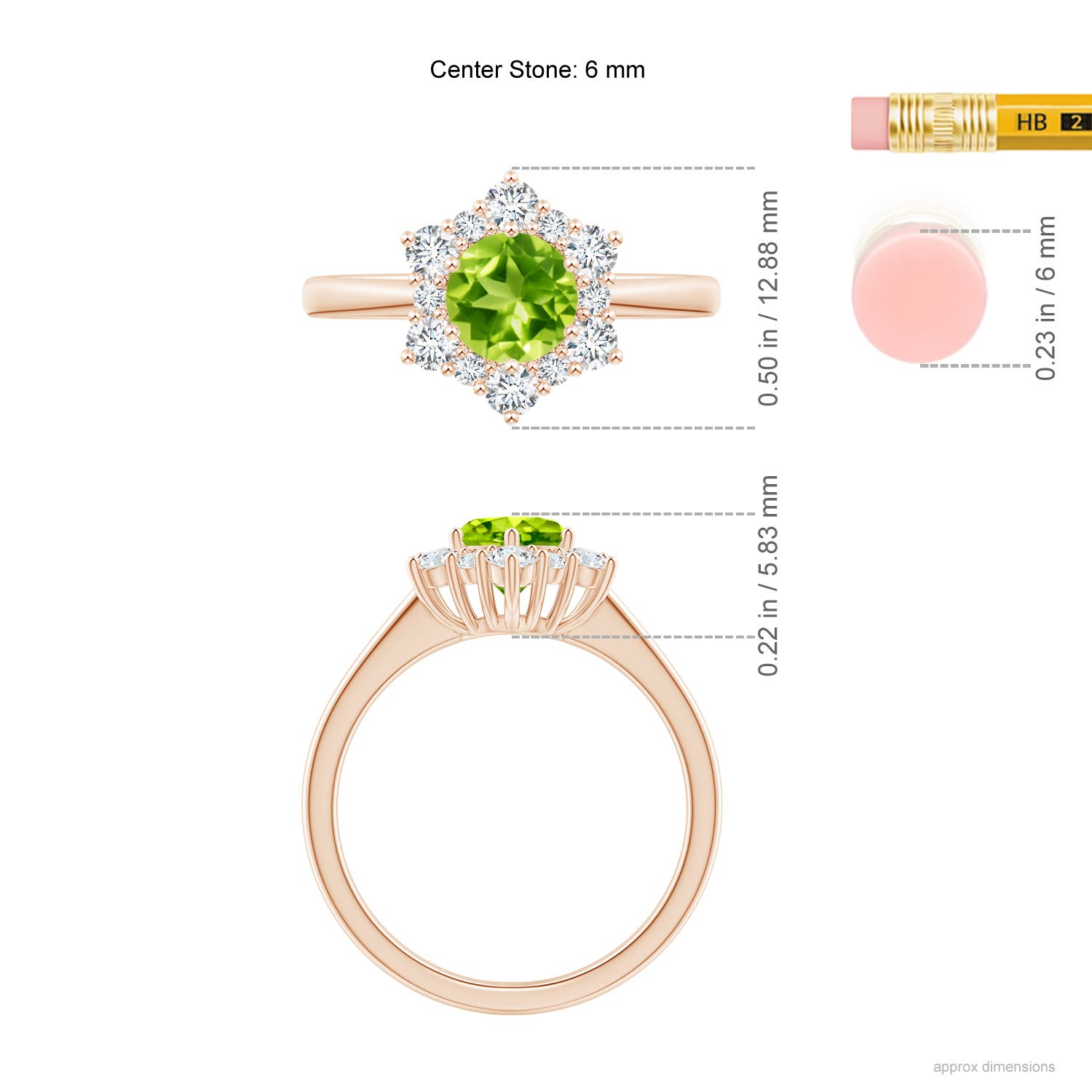 AAA - Peridot / 1.47 CT / 14 KT Rose Gold