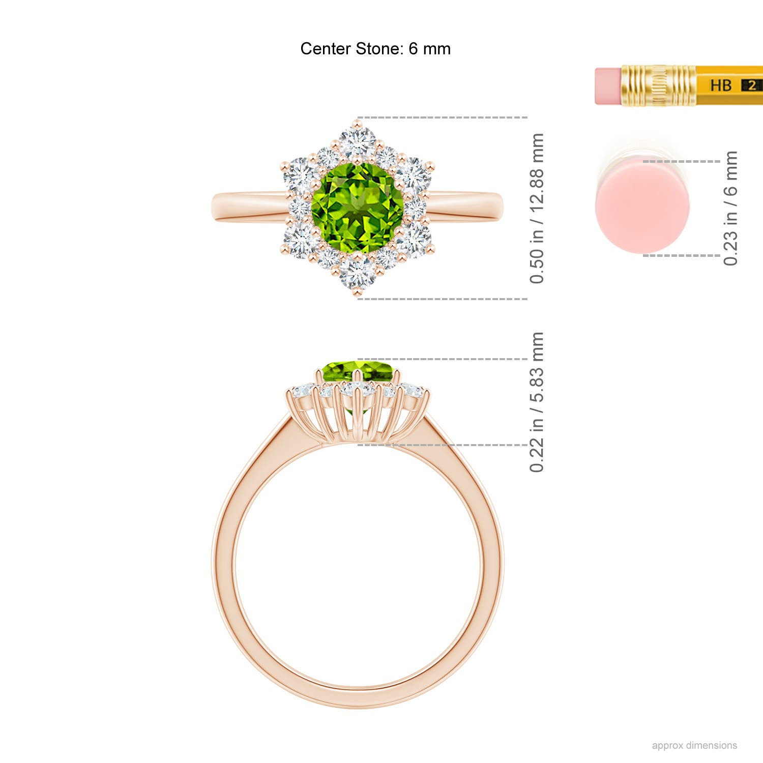 AAAA - Peridot / 1.47 CT / 14 KT Rose Gold