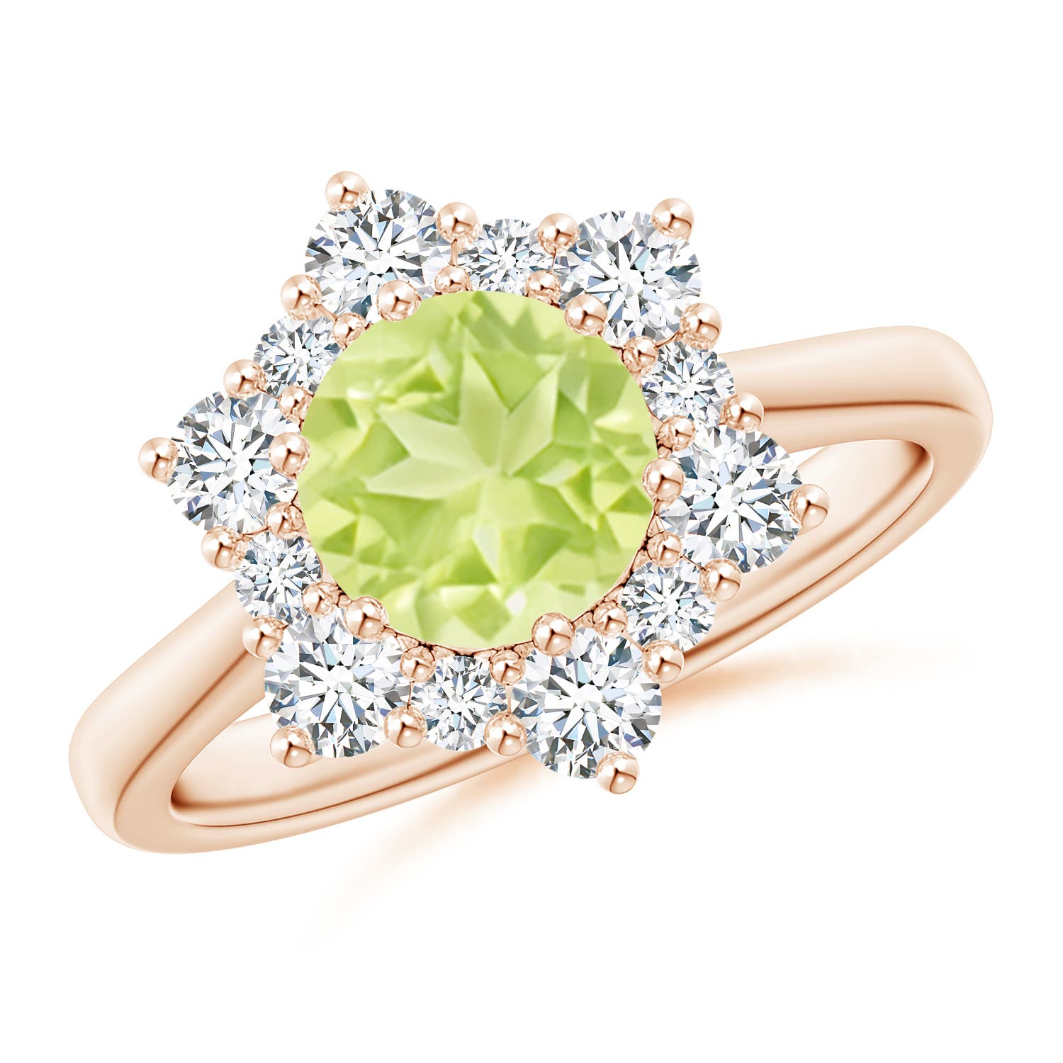 A - Peridot / 2.2 CT / 14 KT Rose Gold