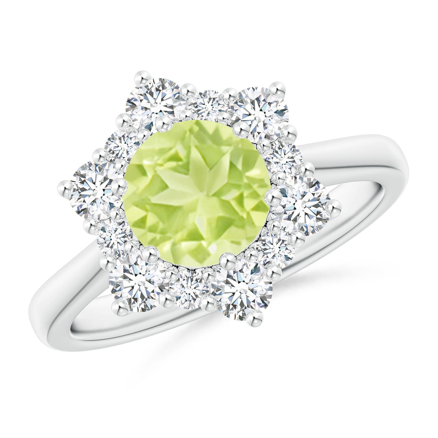 A - Peridot / 2.2 CT / 14 KT White Gold