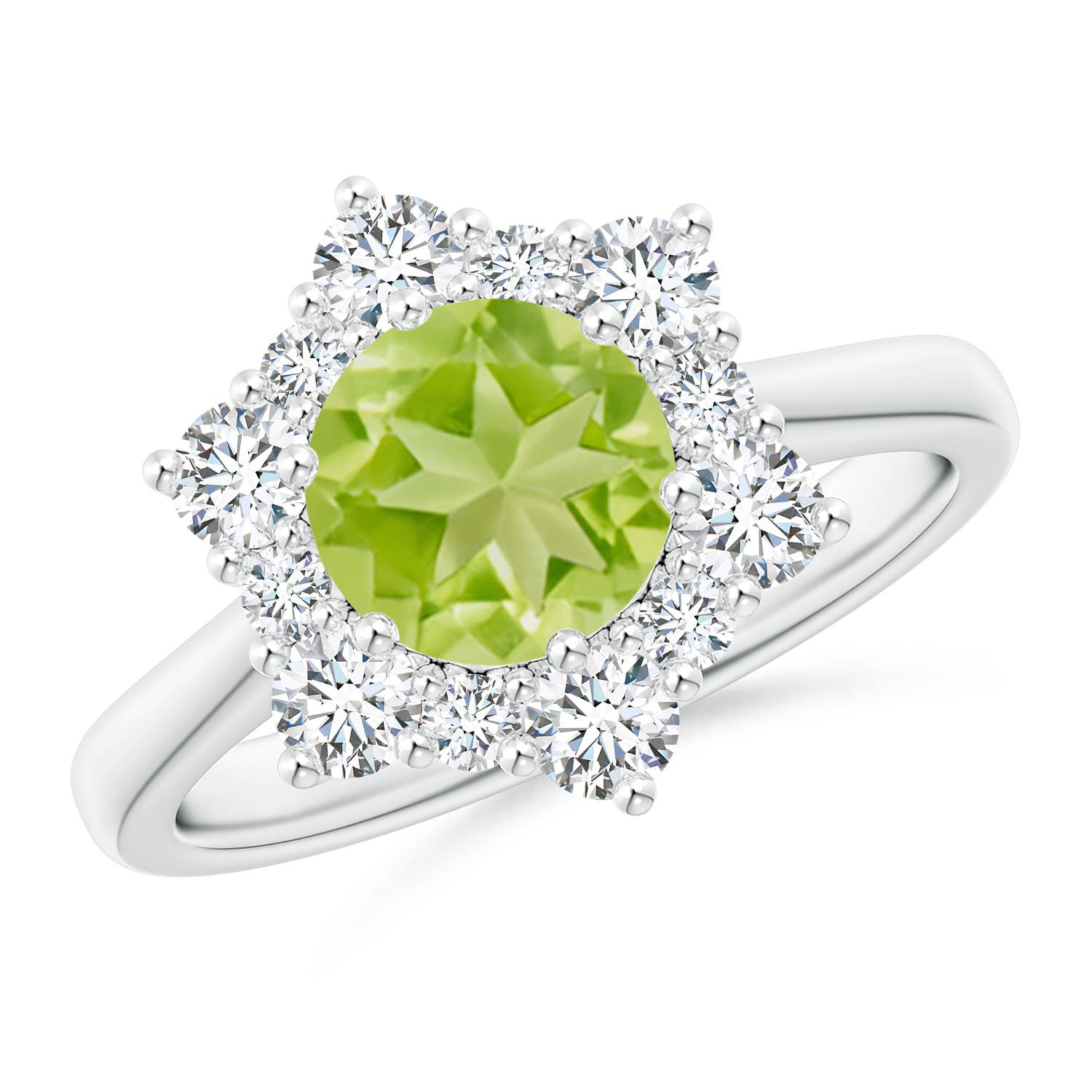 AA - Peridot / 2.2 CT / 14 KT White Gold