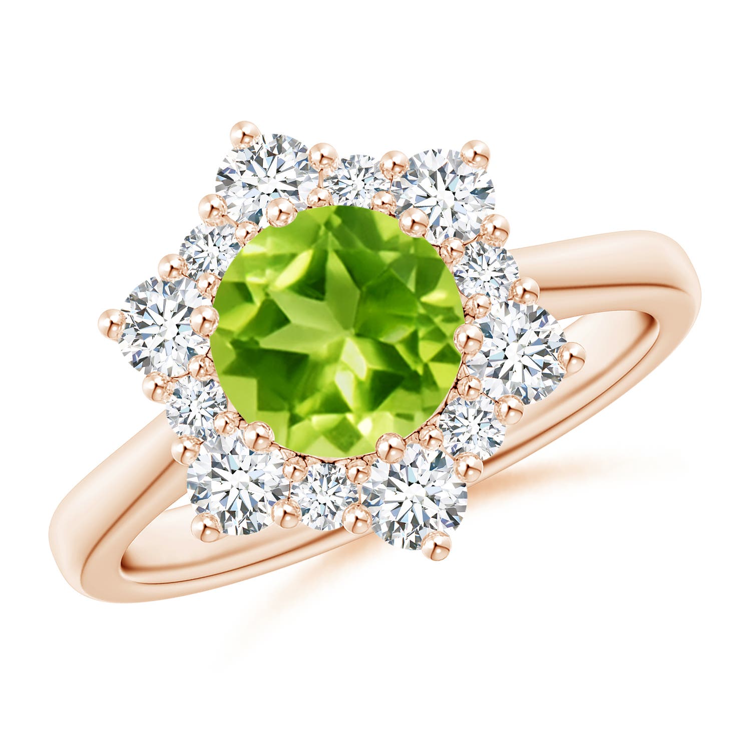 AAA - Peridot / 2.2 CT / 14 KT Rose Gold