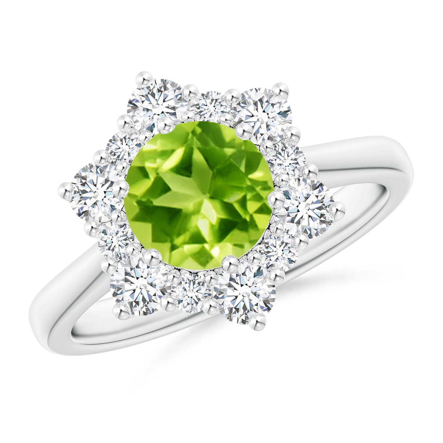 AAA - Peridot / 2.2 CT / 14 KT White Gold