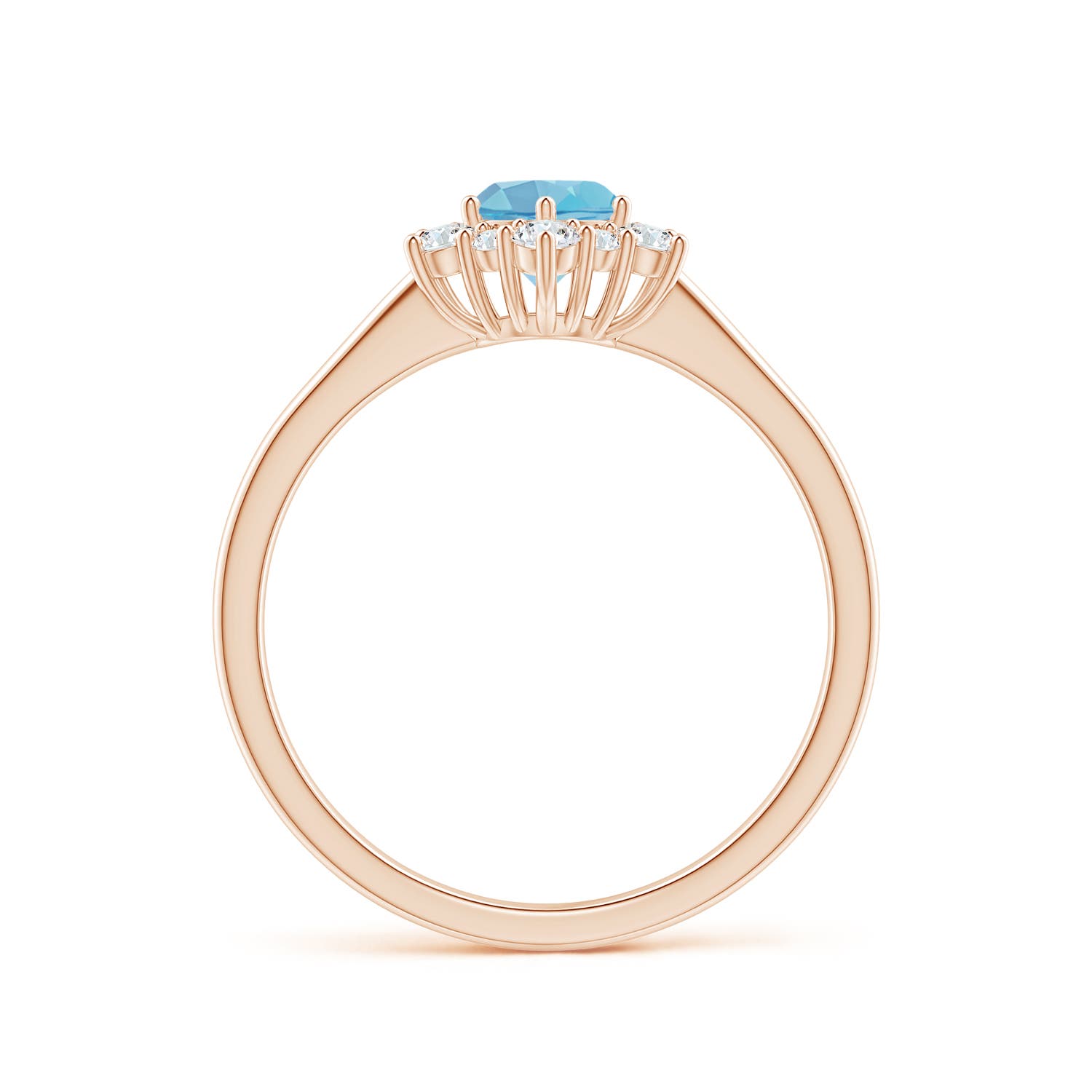 A - Swiss Blue Topaz / 0.88 CT / 14 KT Rose Gold