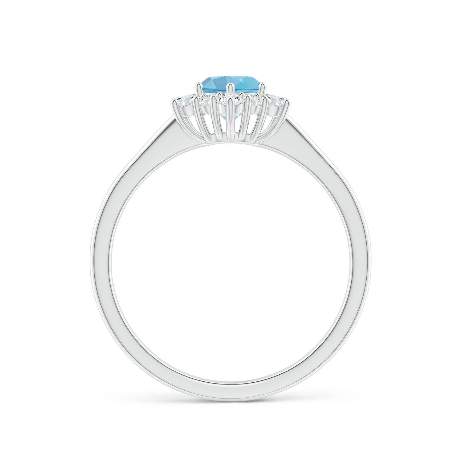 A - Swiss Blue Topaz / 0.88 CT / 14 KT White Gold