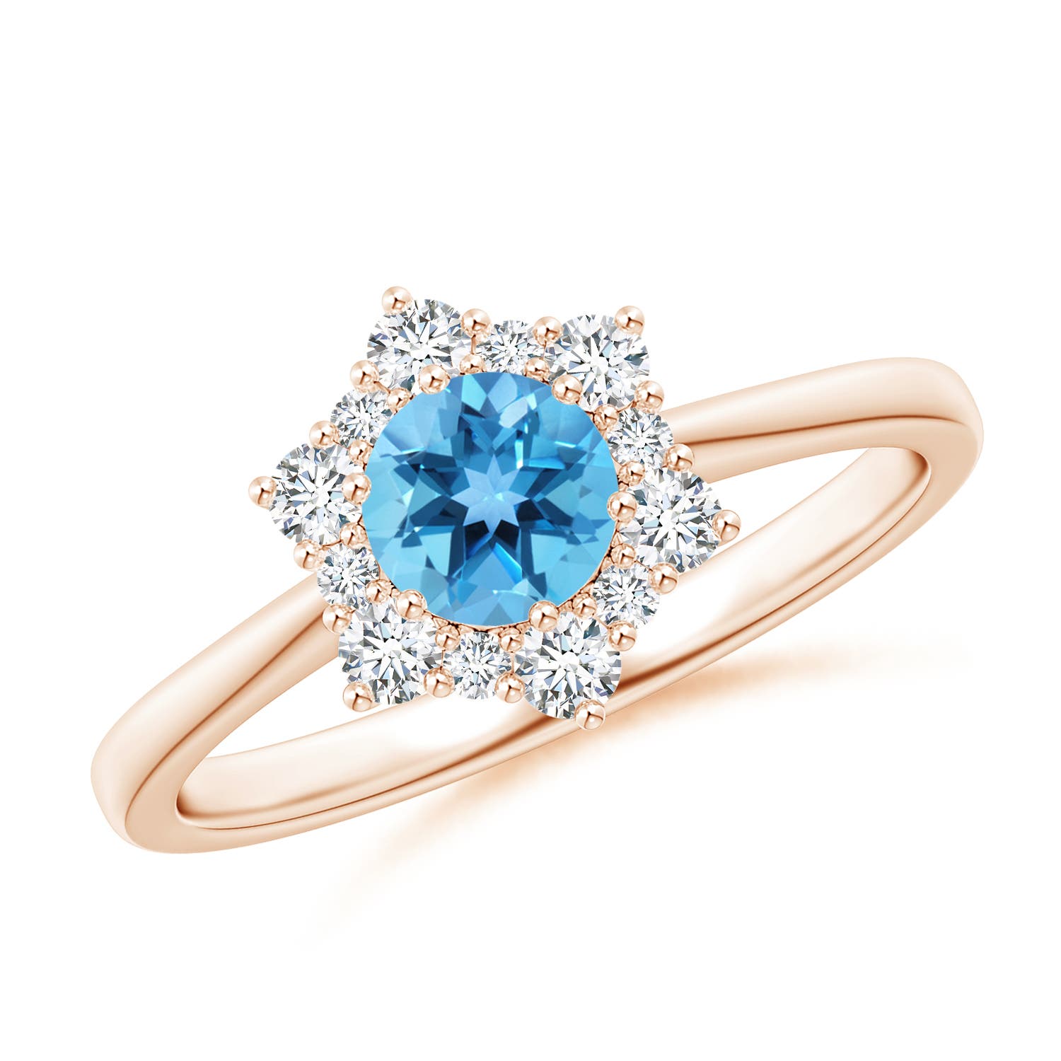 AA - Swiss Blue Topaz / 0.88 CT / 14 KT Rose Gold