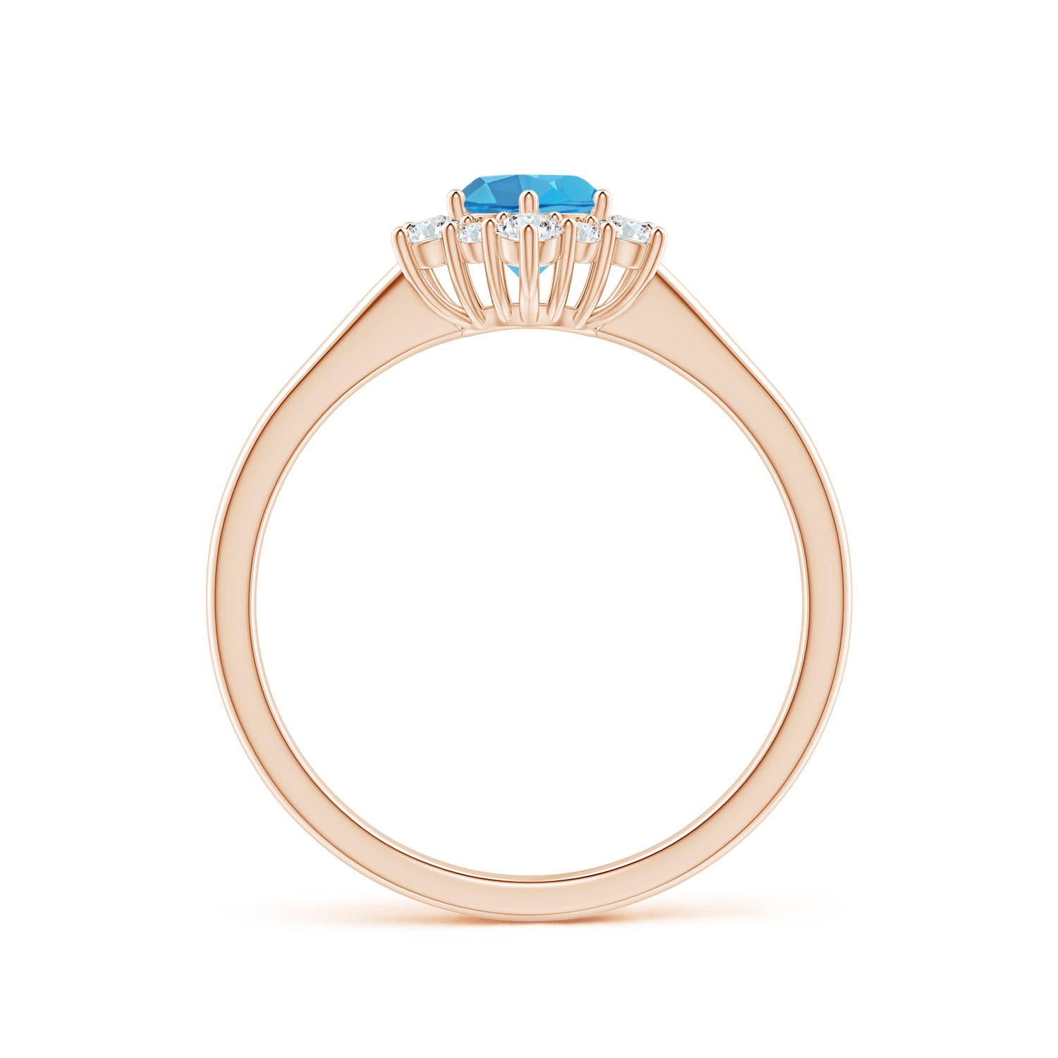 AA - Swiss Blue Topaz / 0.88 CT / 14 KT Rose Gold