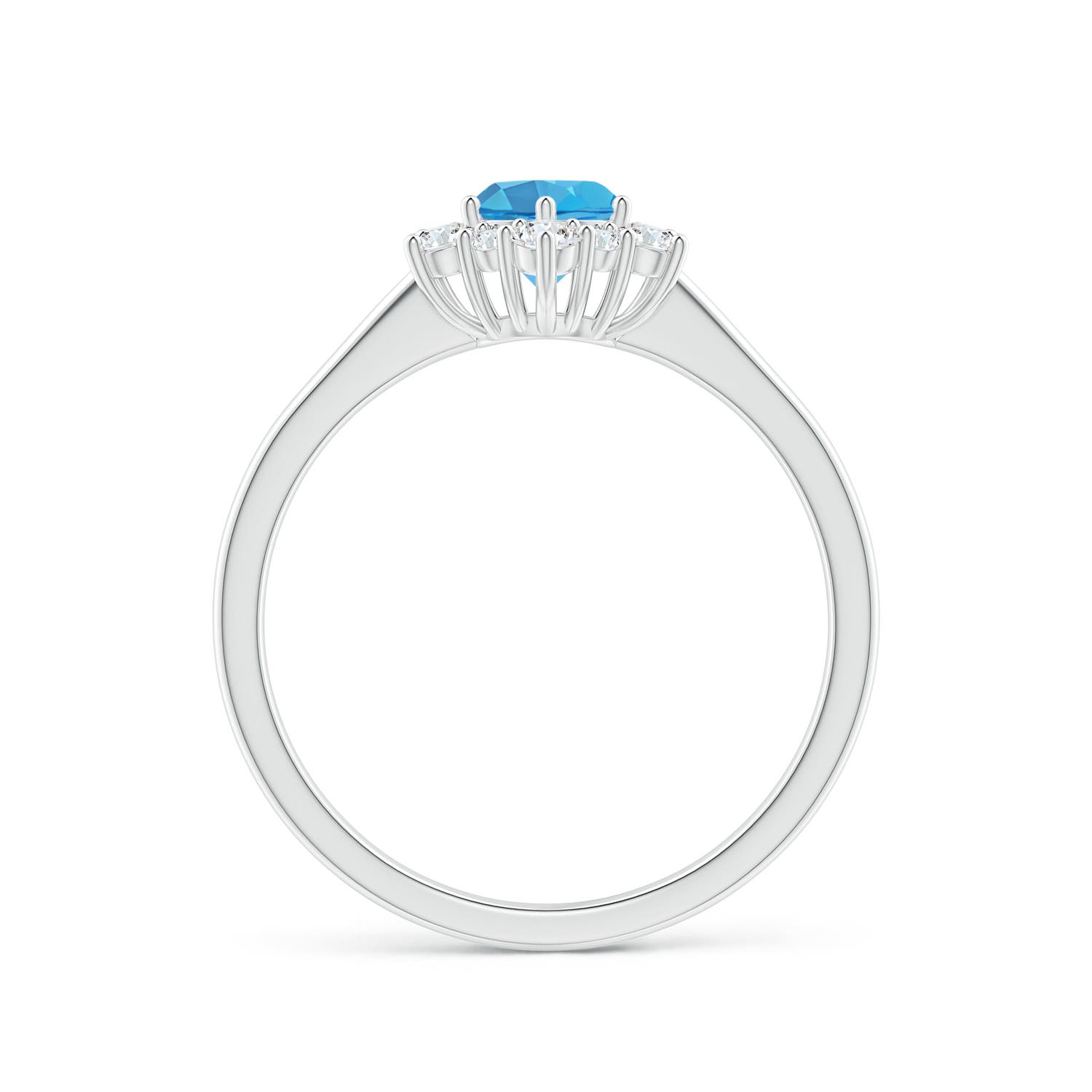 AA - Swiss Blue Topaz / 0.88 CT / 14 KT White Gold