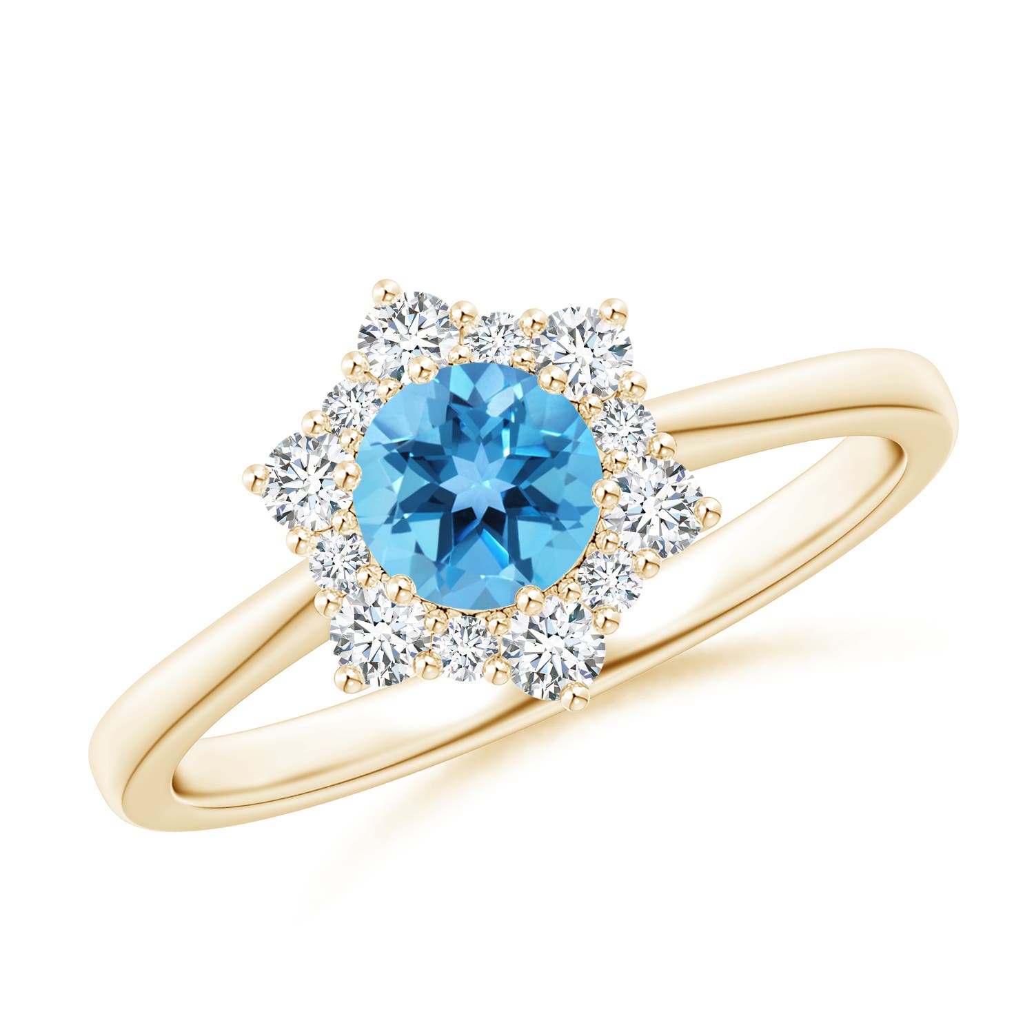 AA - Swiss Blue Topaz / 0.88 CT / 14 KT Yellow Gold